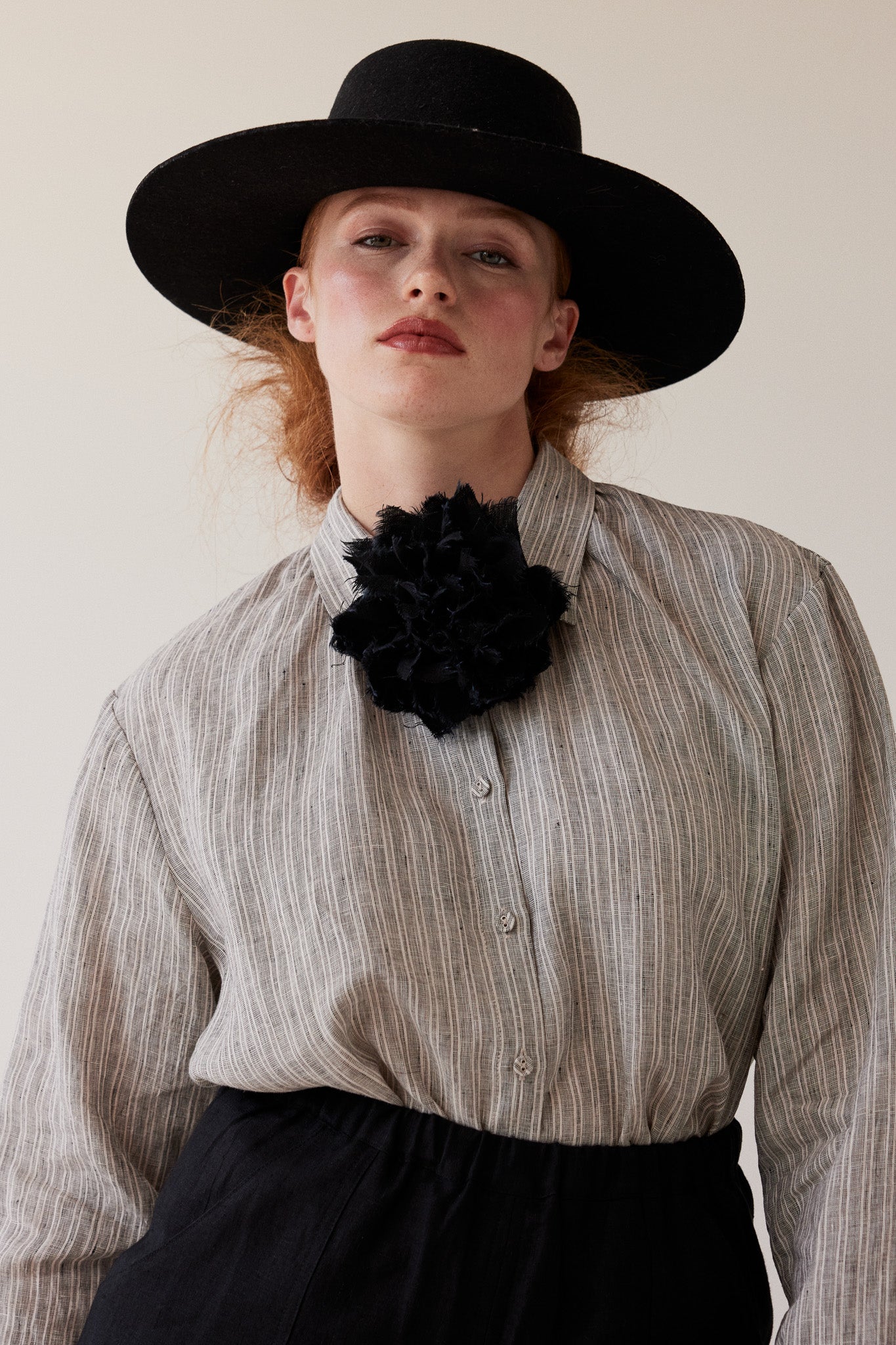 Fabric Flower Brooch | Black