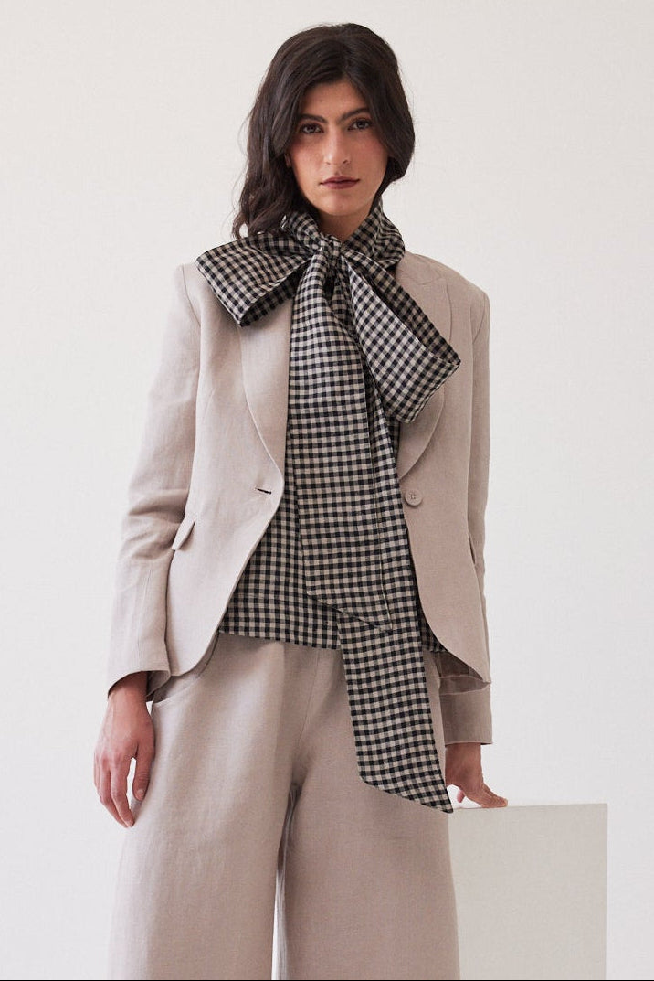 Tie Belt | Black Gingham