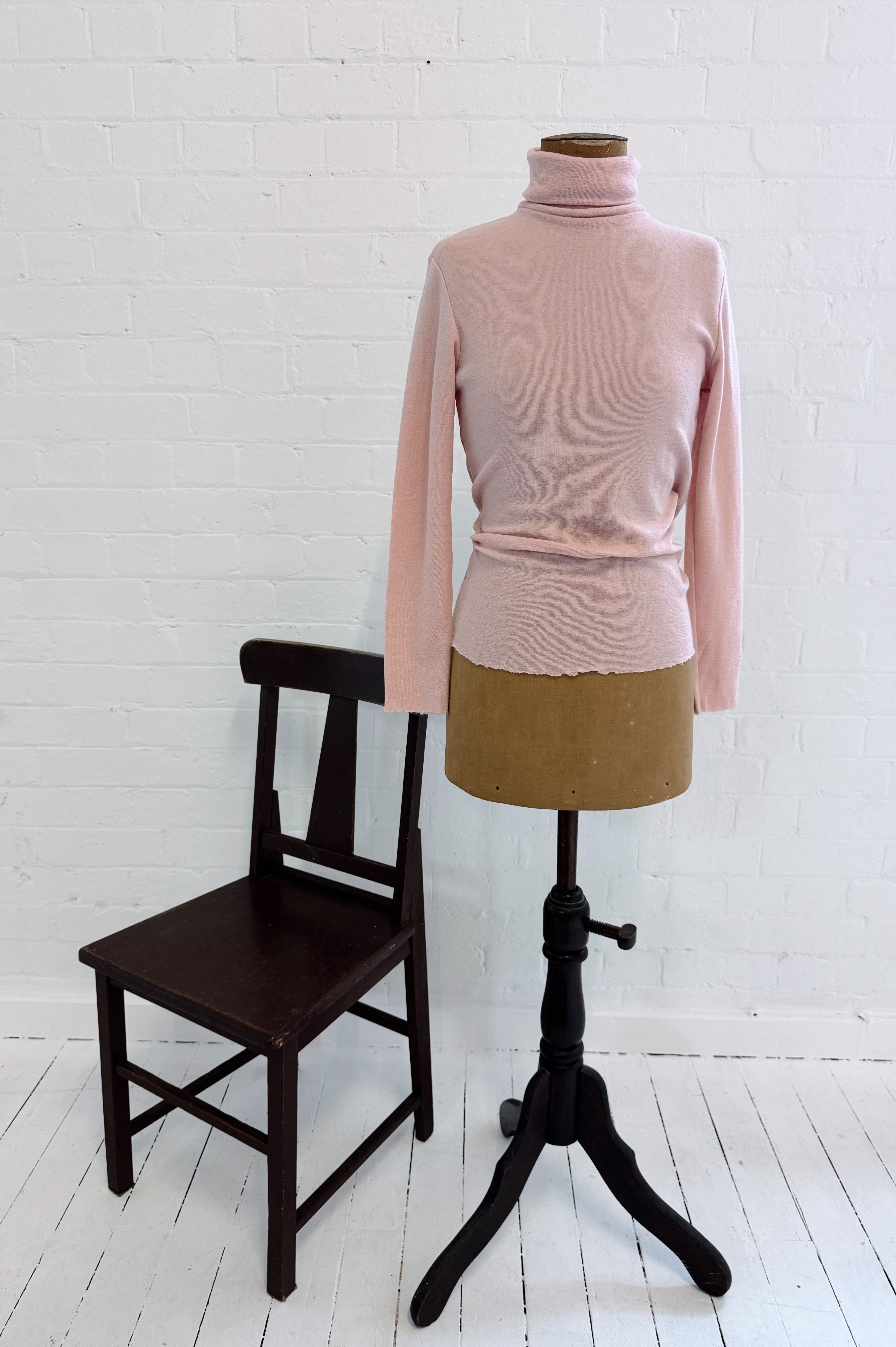 Merino Roll Neck | Rose