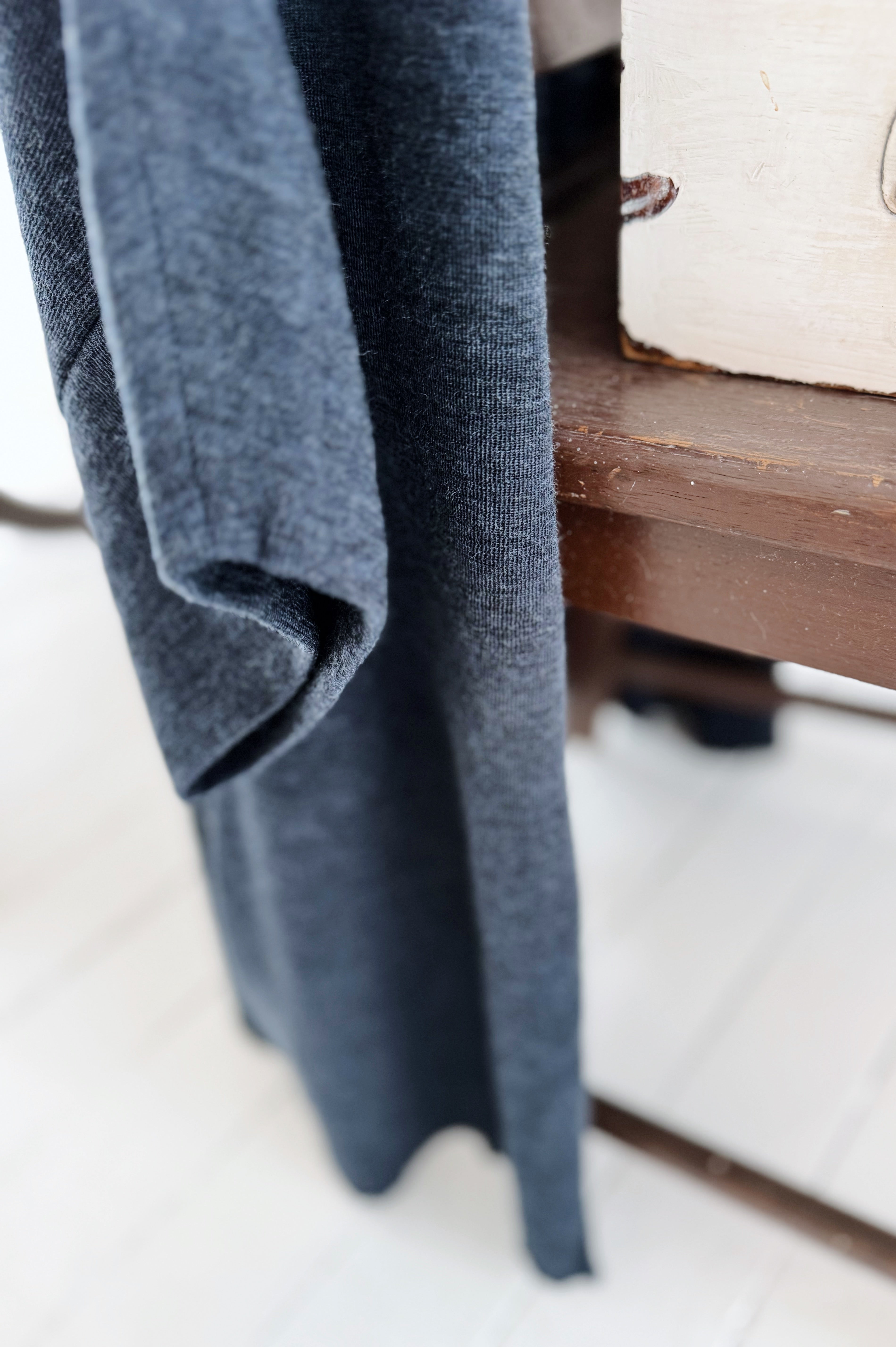Merino Cardigan | Mid Blue Melange