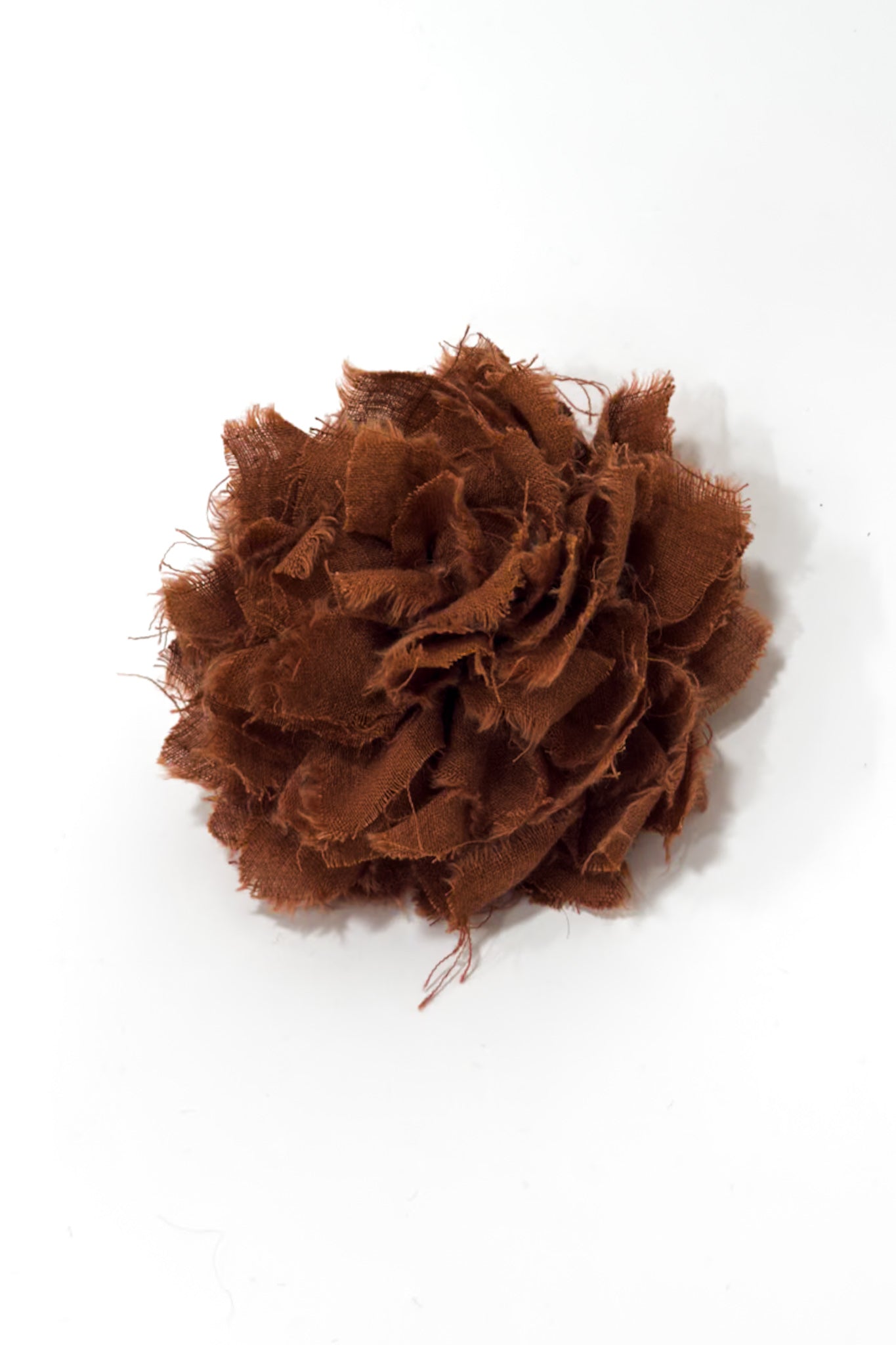 GW | Fabric Flower Brooch | Rust Gauze