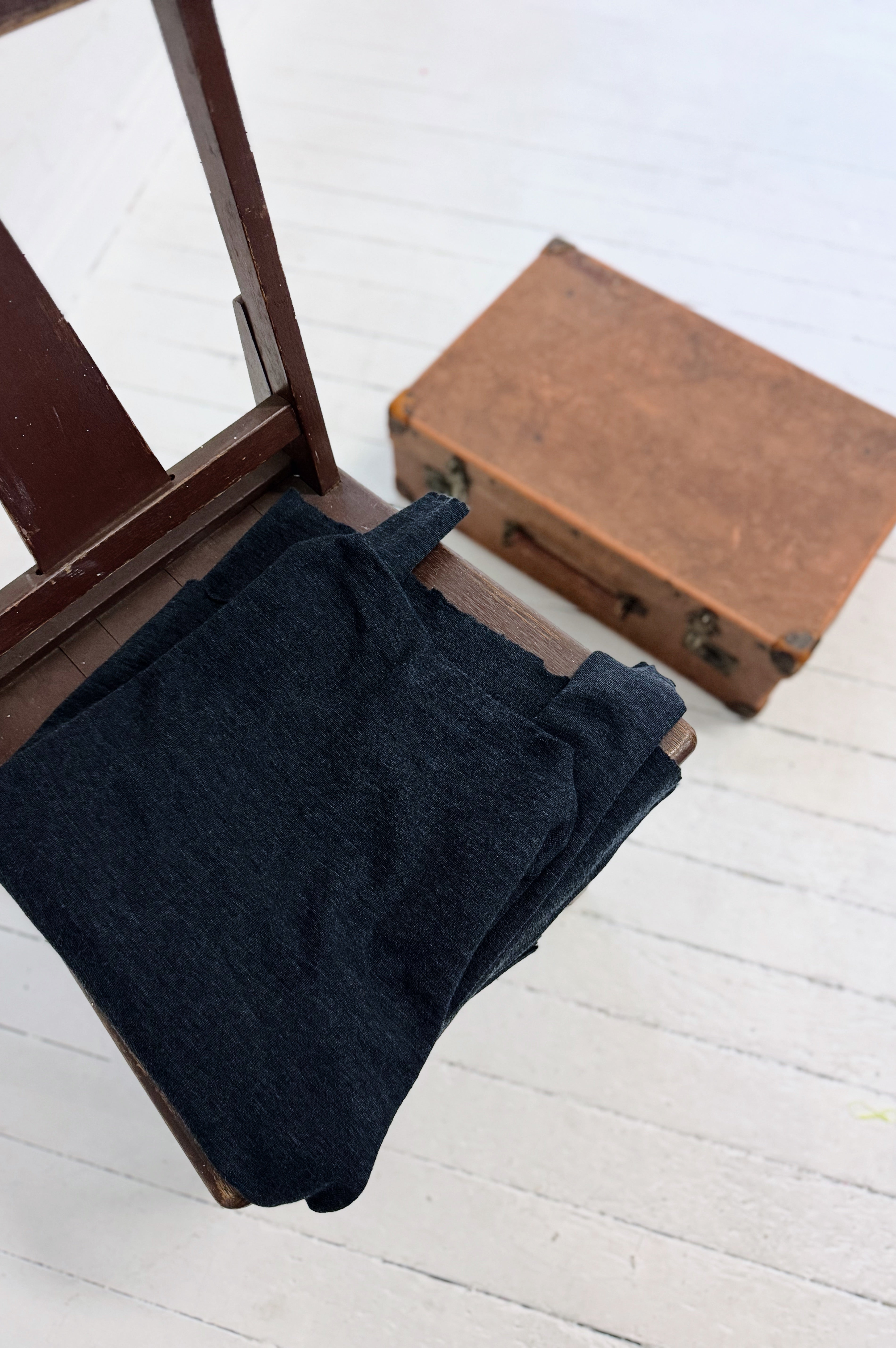 Merino With High Slits | Mid Blue Melange