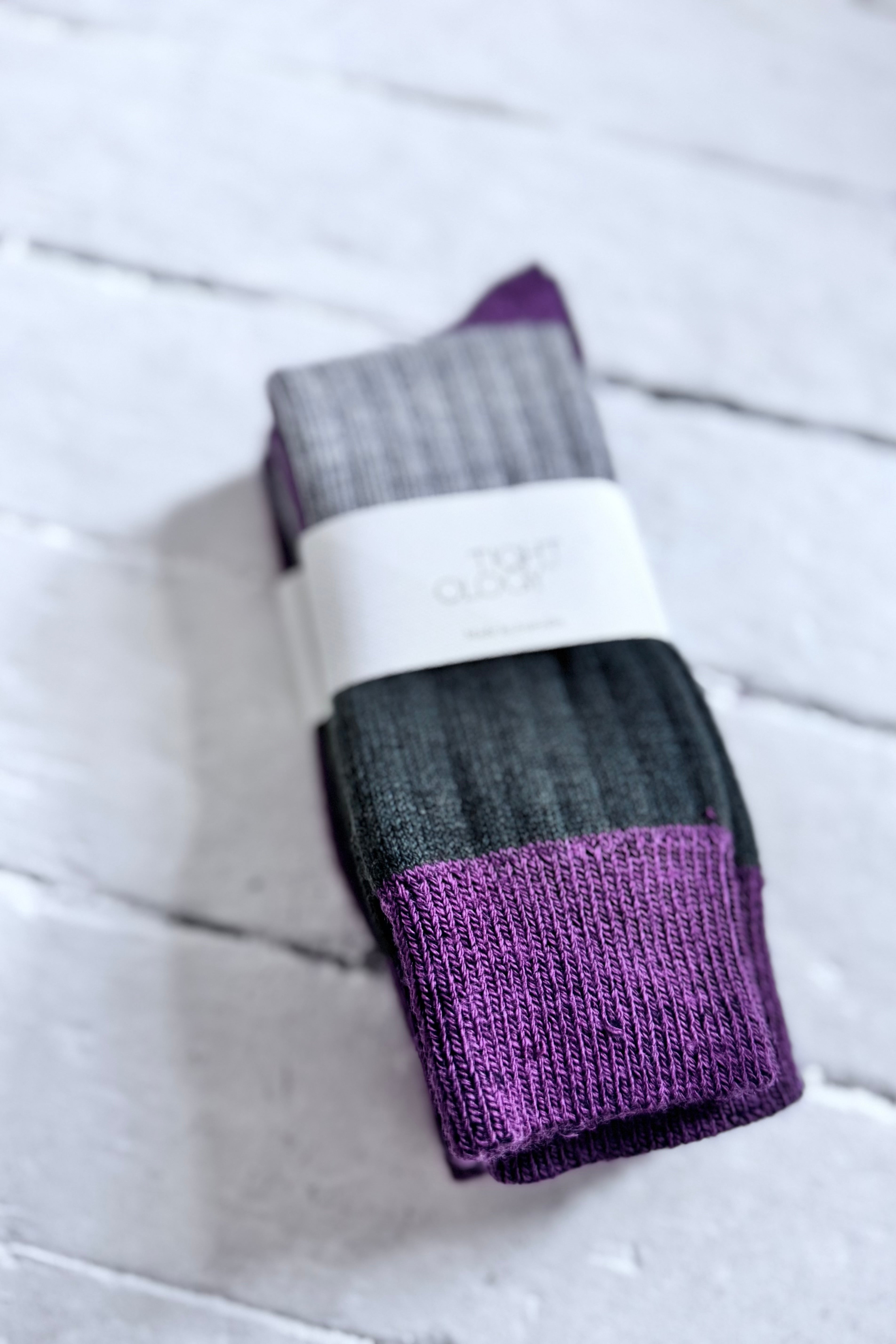 Tightology | Chunky Rib Merino Socks | Mauve