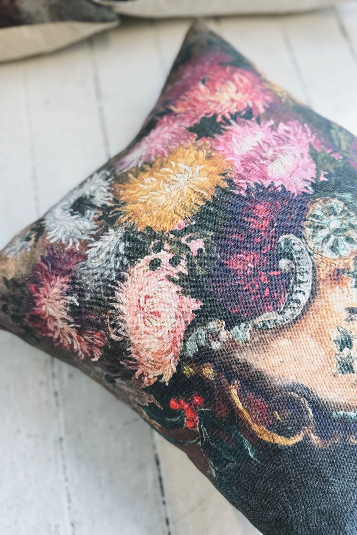 Rabbit Hole | Vintage Print Cushion | Dancing Blooms