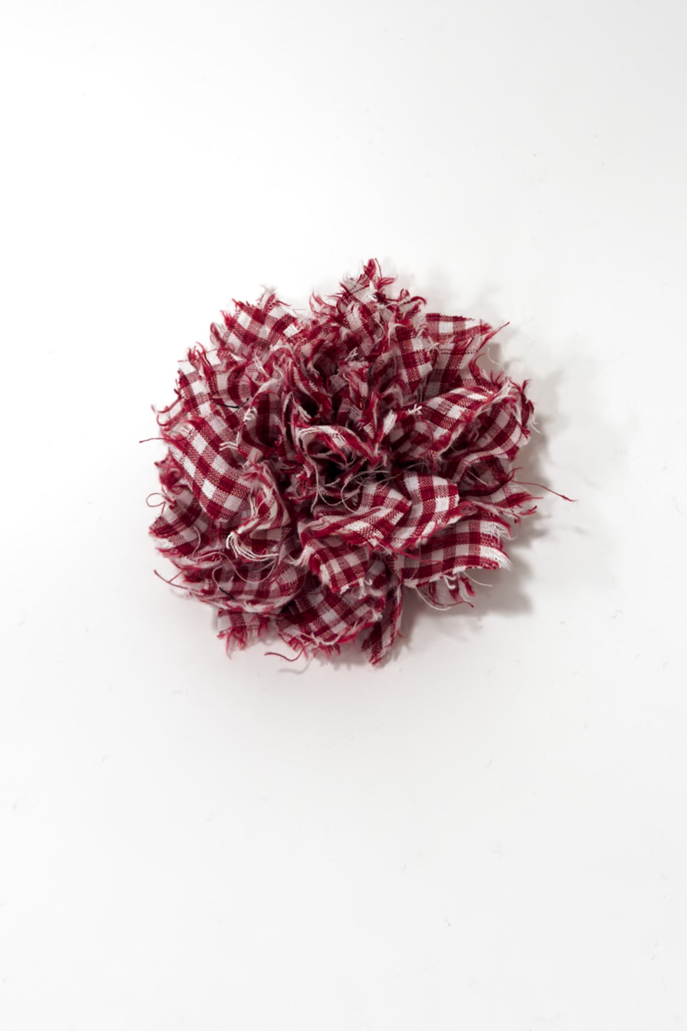 GW | Fabric Flower Brooch | Red Gingham