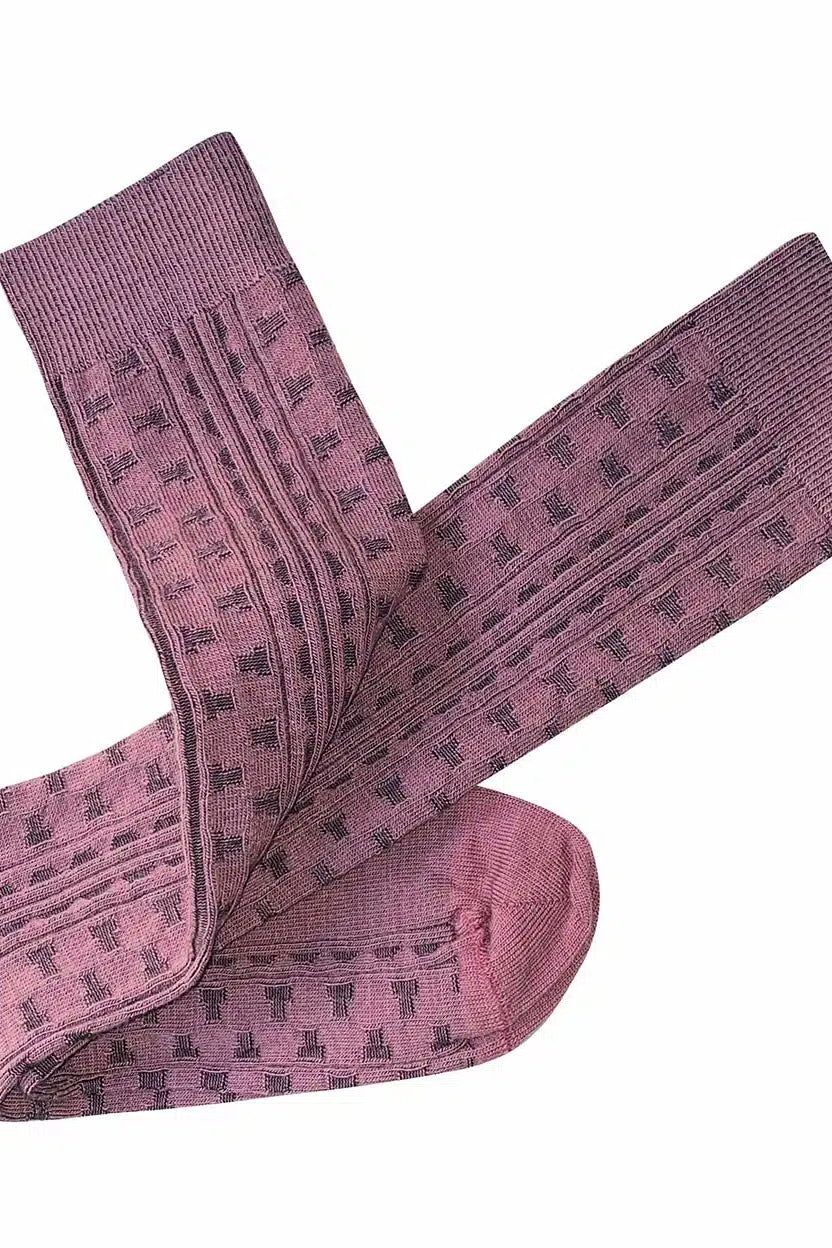 Tightology | Industry Pink Wool Socks