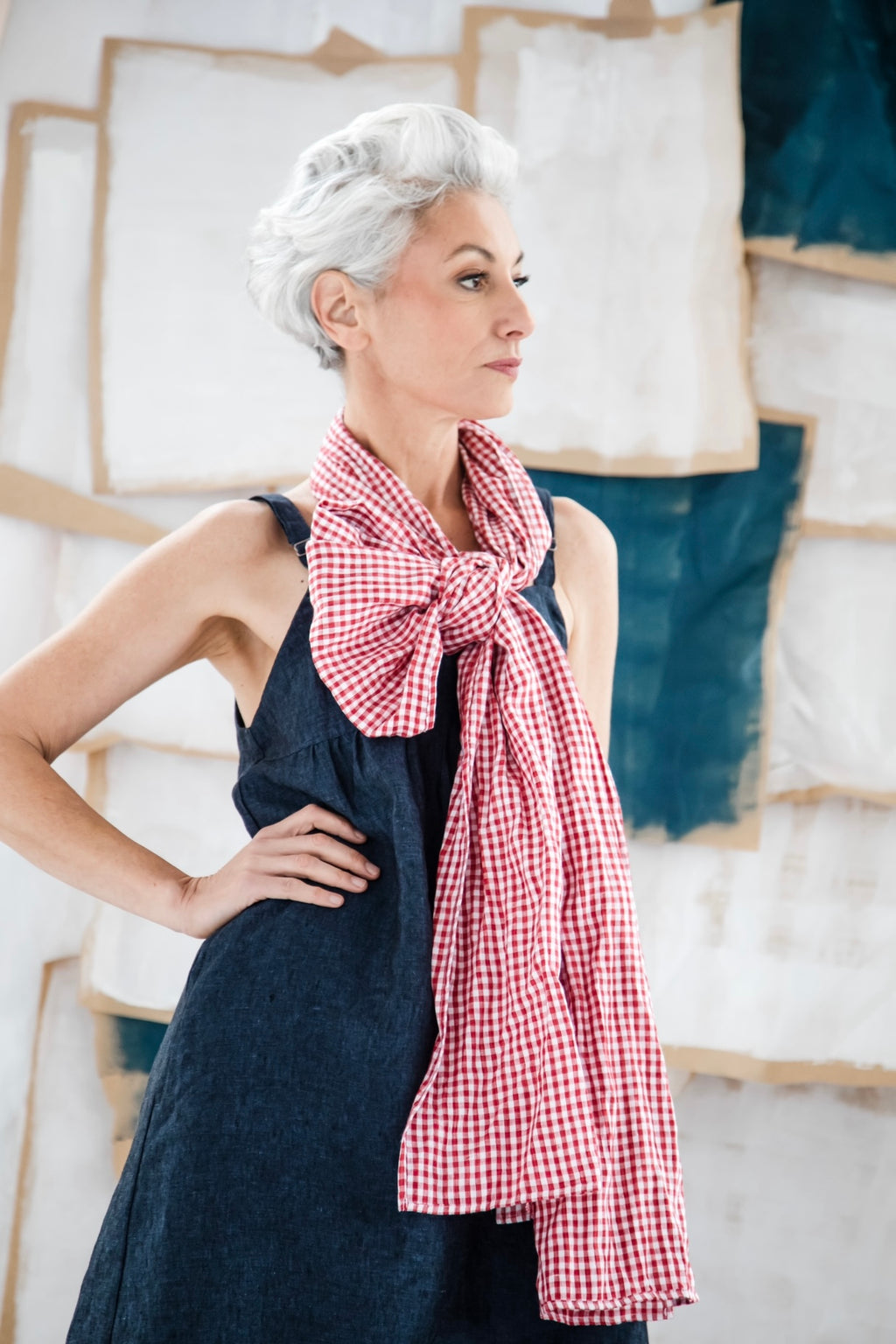 Obi Scarf | Red Gingham