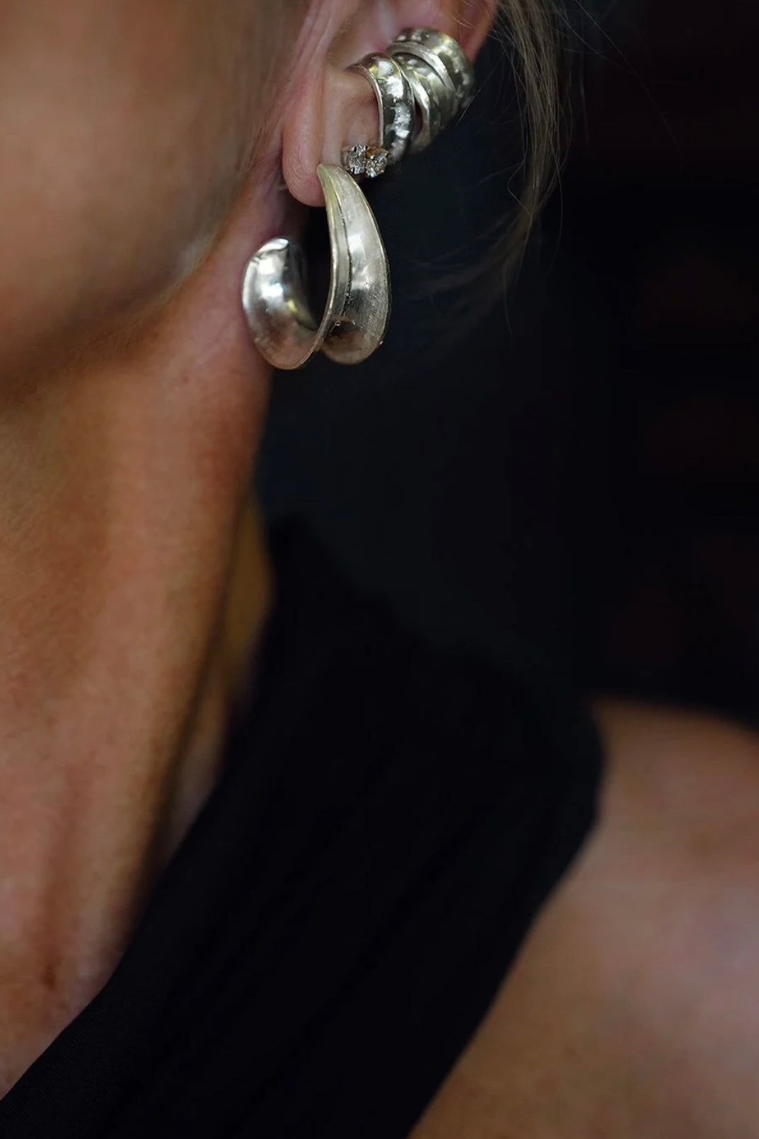 EWA Tribal | Chunky Ear Cuffs | Silver