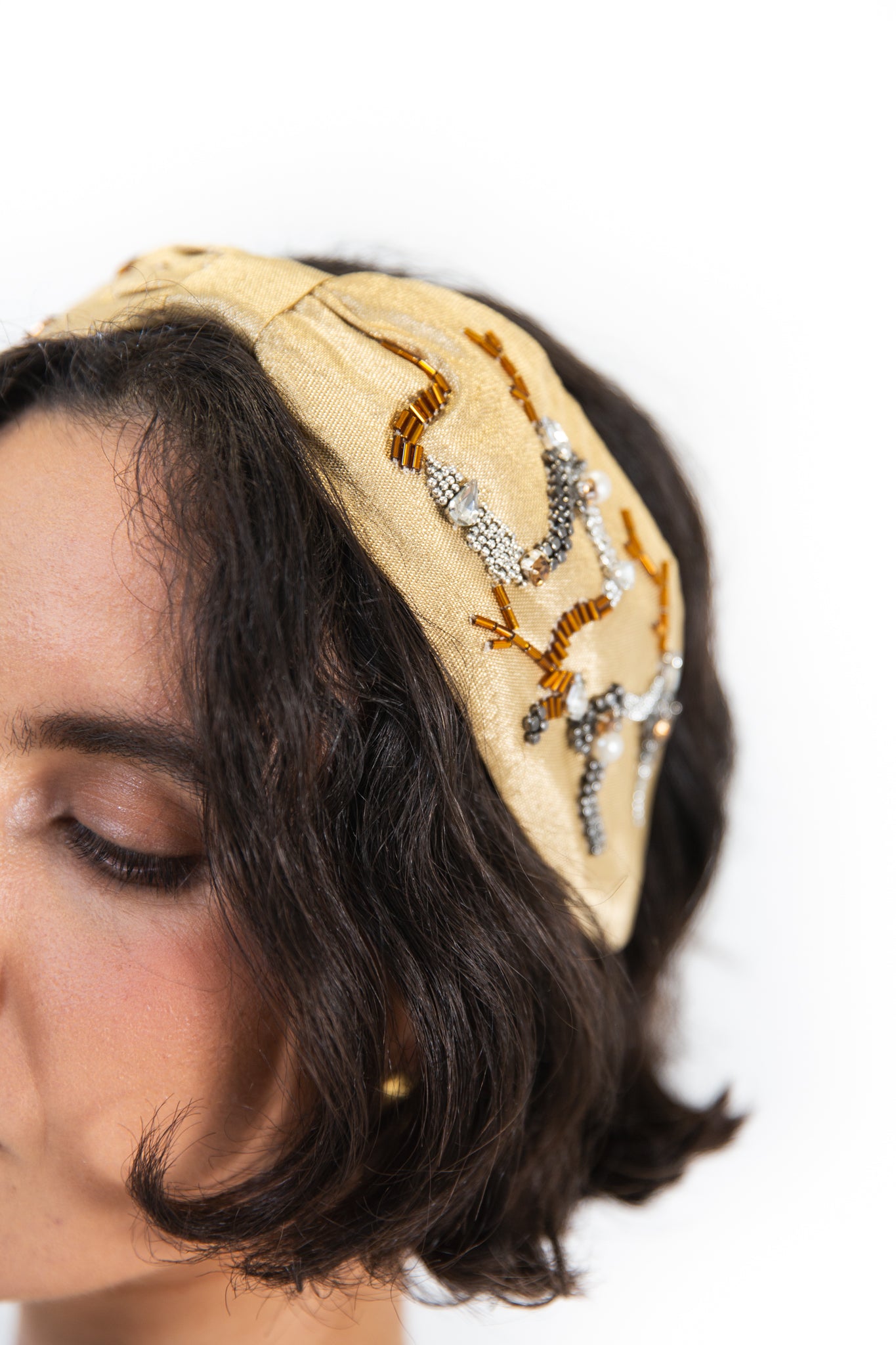 Hard Embroidered Headband | Grace