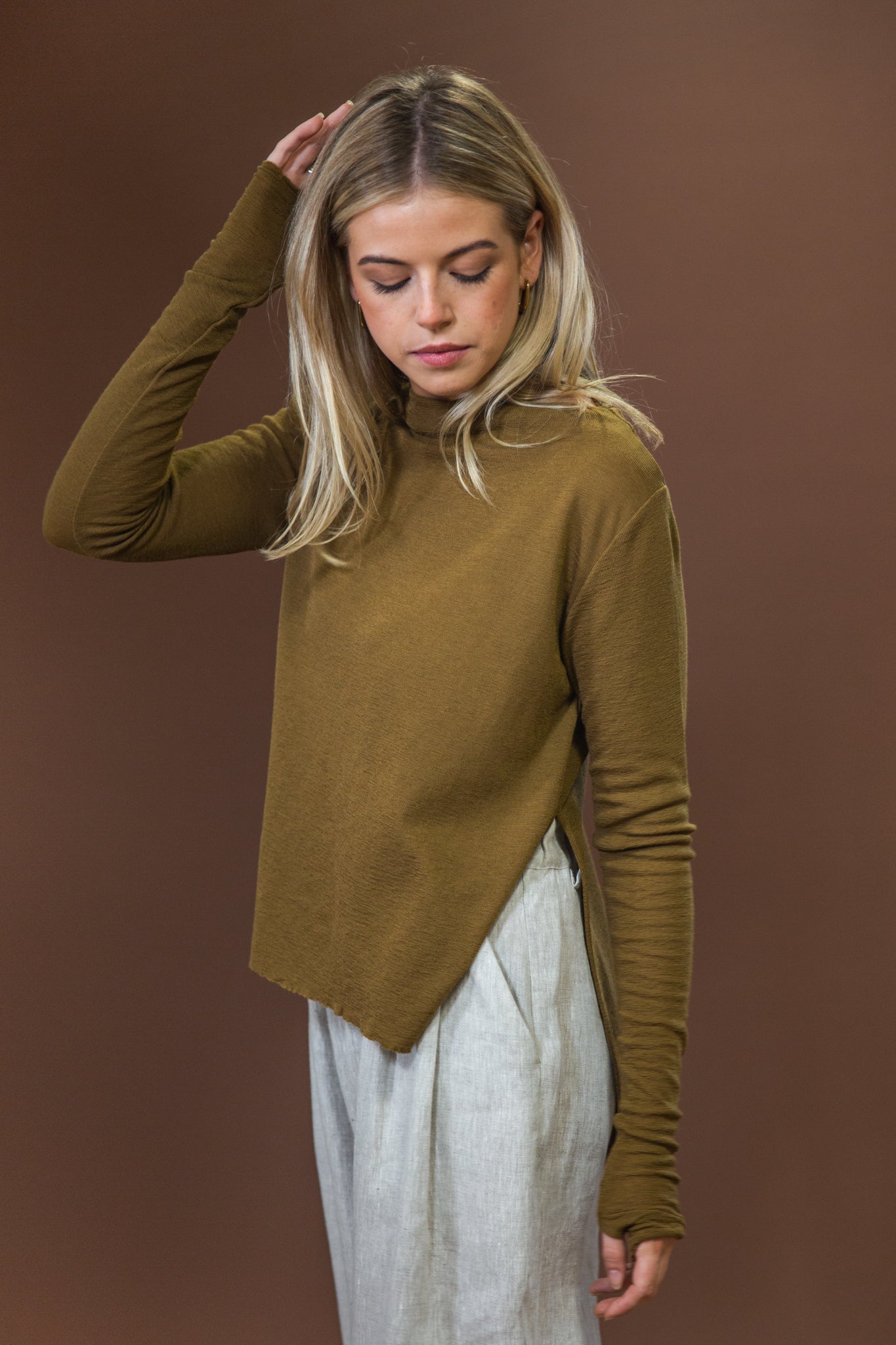 Merino With High Slits | Bronze