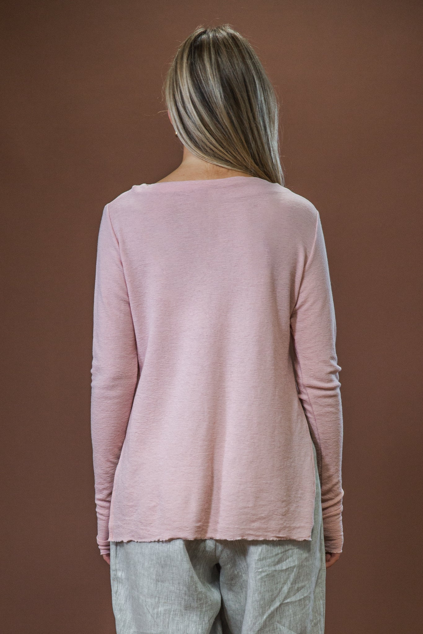 Merino With High Slits | Rose