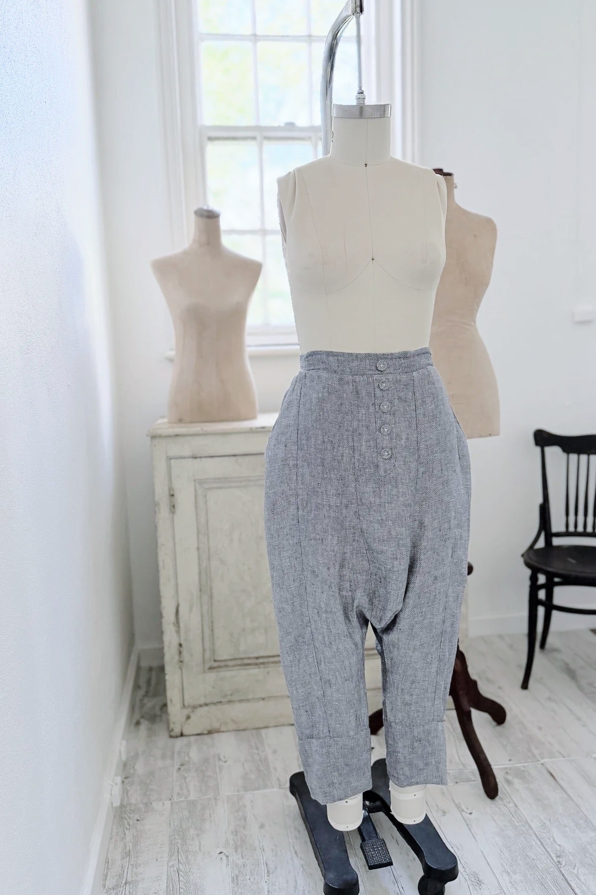 GW | Button Front Harem | Mottled Blue | M