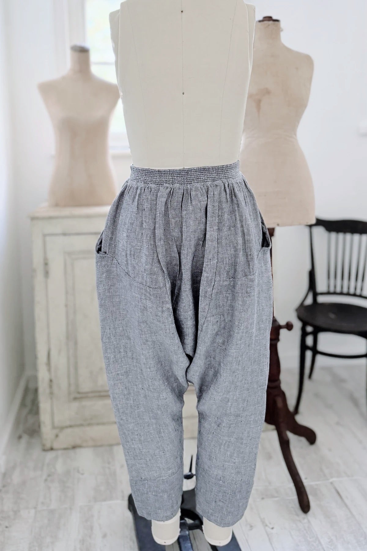 GW | Button Front Harem | Mottled Blue | M