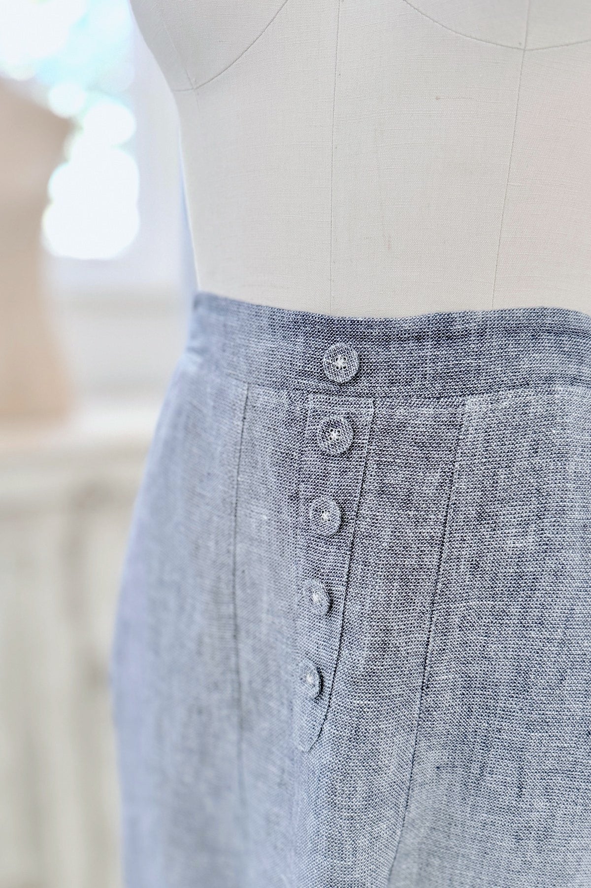 GW | Button Front Harem | Mottled Blue | M