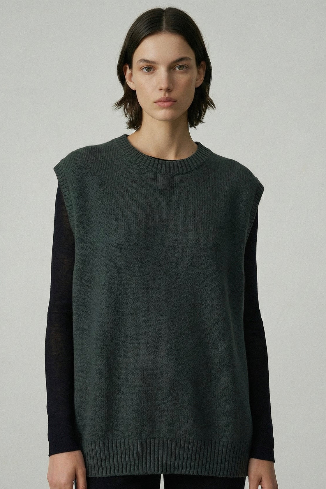 Aleger | Cashmere Blend Billie Vest | Kale