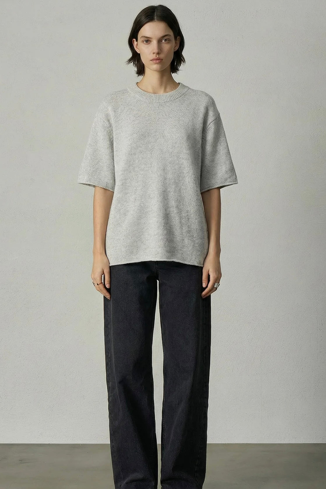 Aleger | Cashmere Blend Super Big T | Polar Grey