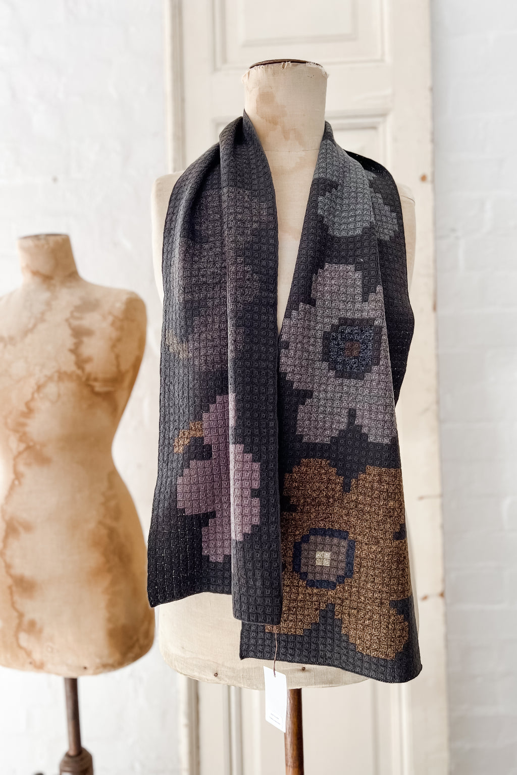 Sophie Digard | Floral Crochet Scarf | Chocolate