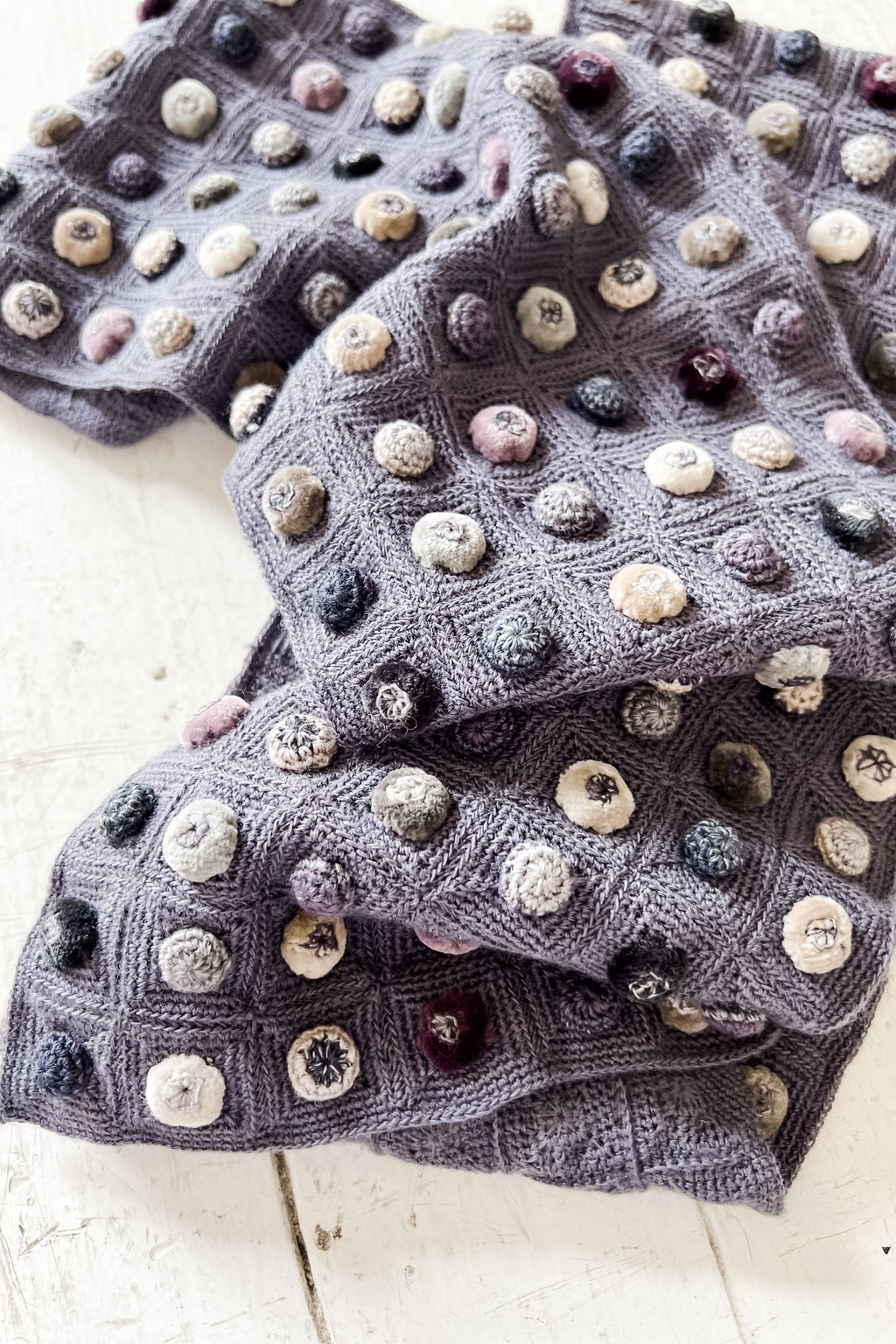 Sophie Digard | Velvet Spot Crochet Scarf | Mauve Days