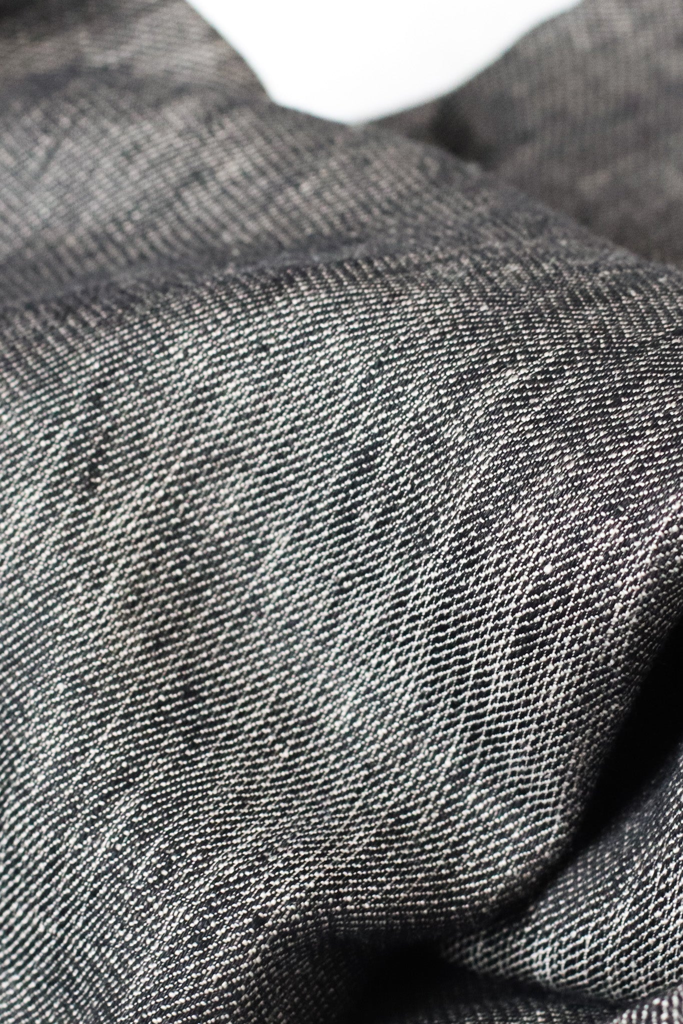 Millicent Drop Crotch Pant | Black Denim Linen