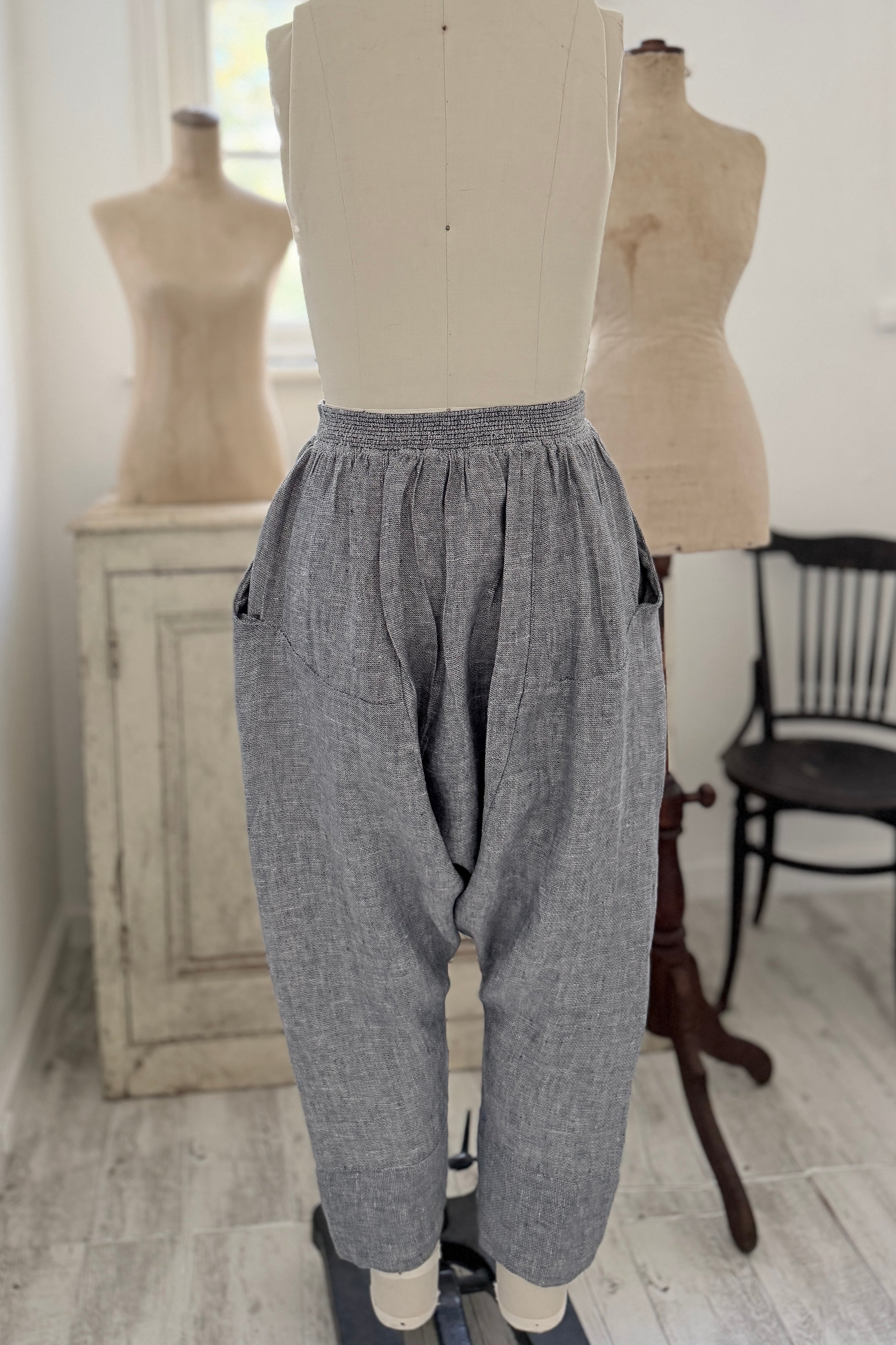 GW | Button Front Harem | Mottled Blue | M