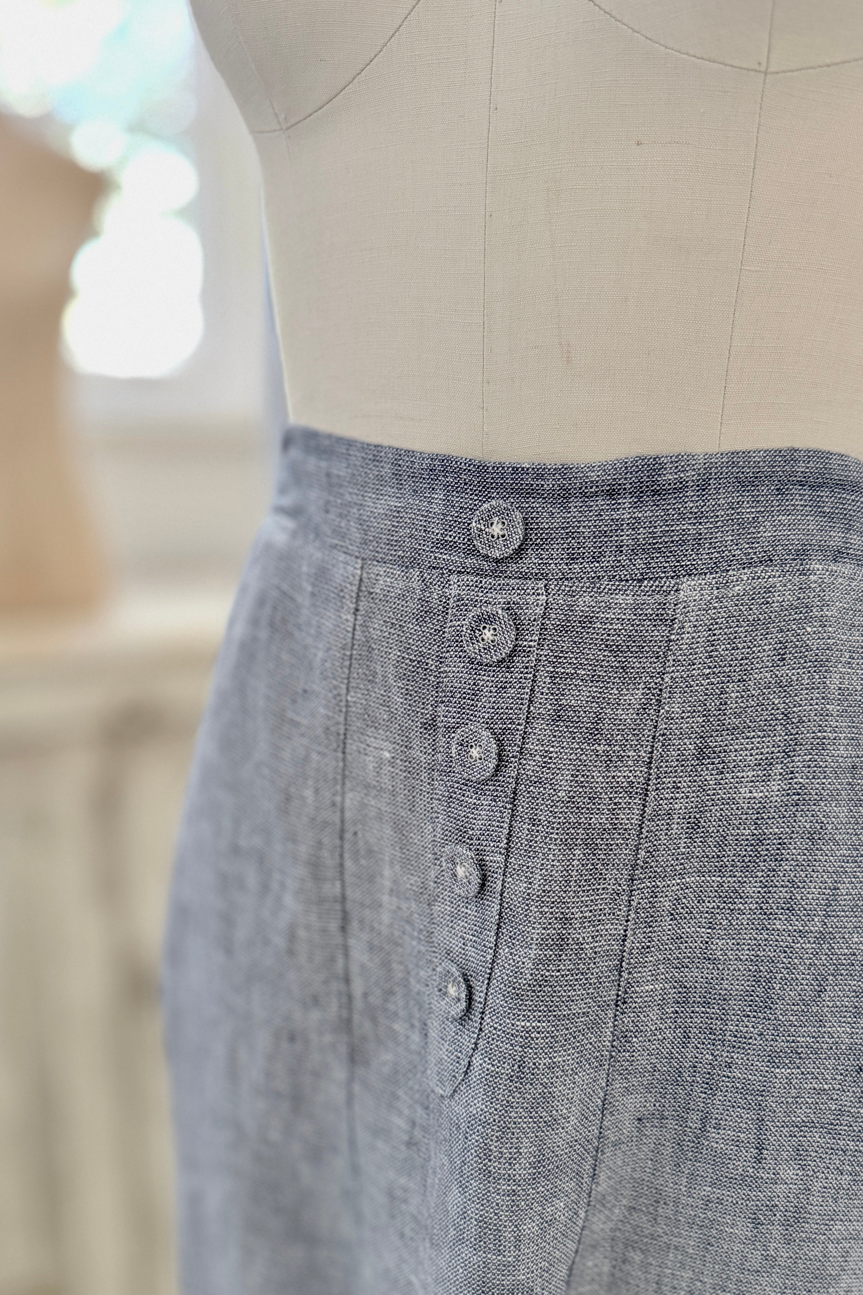 GW | Button Front Harem | Mottled Blue | M