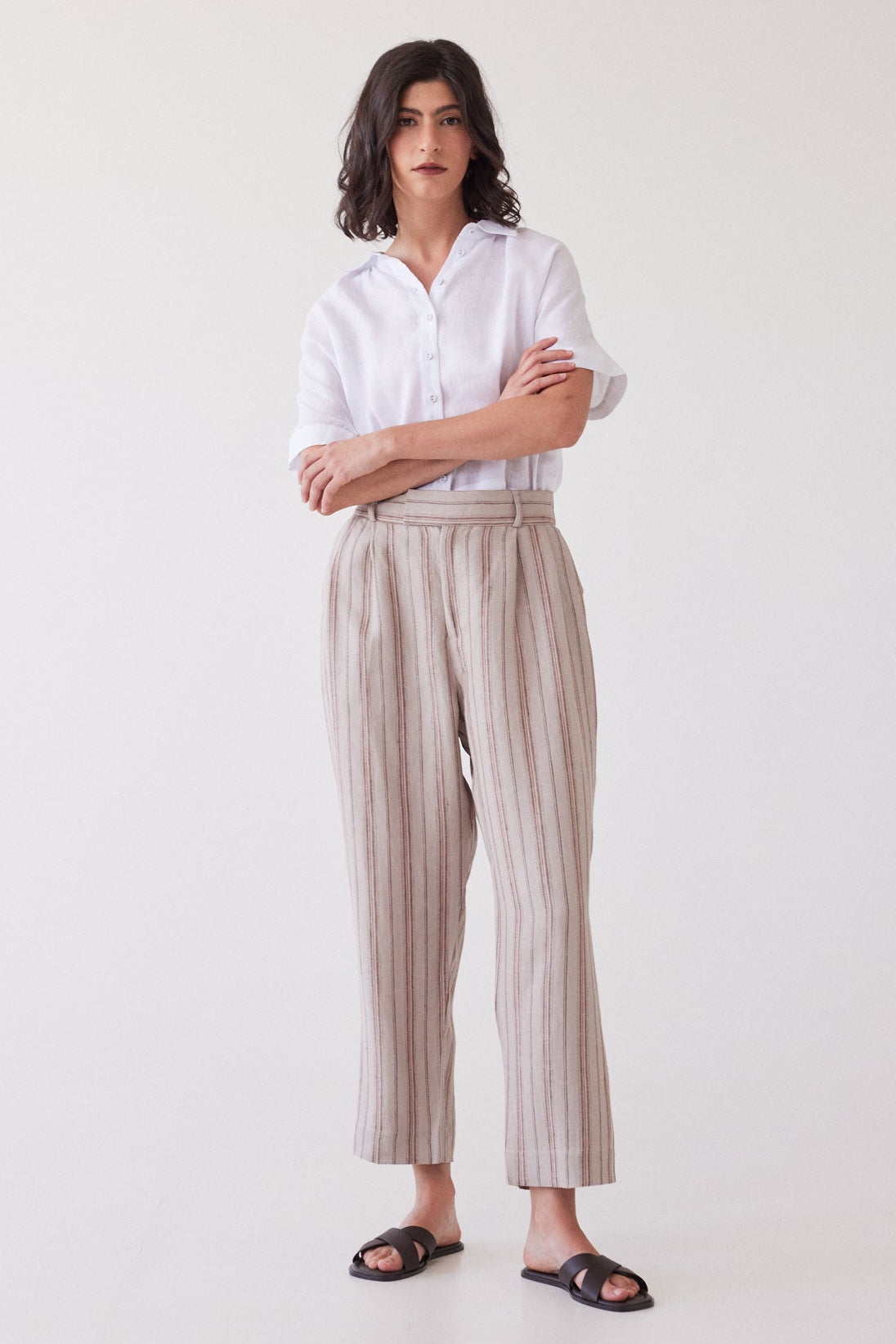 Hendric Tailored Pant | Brick Stripe