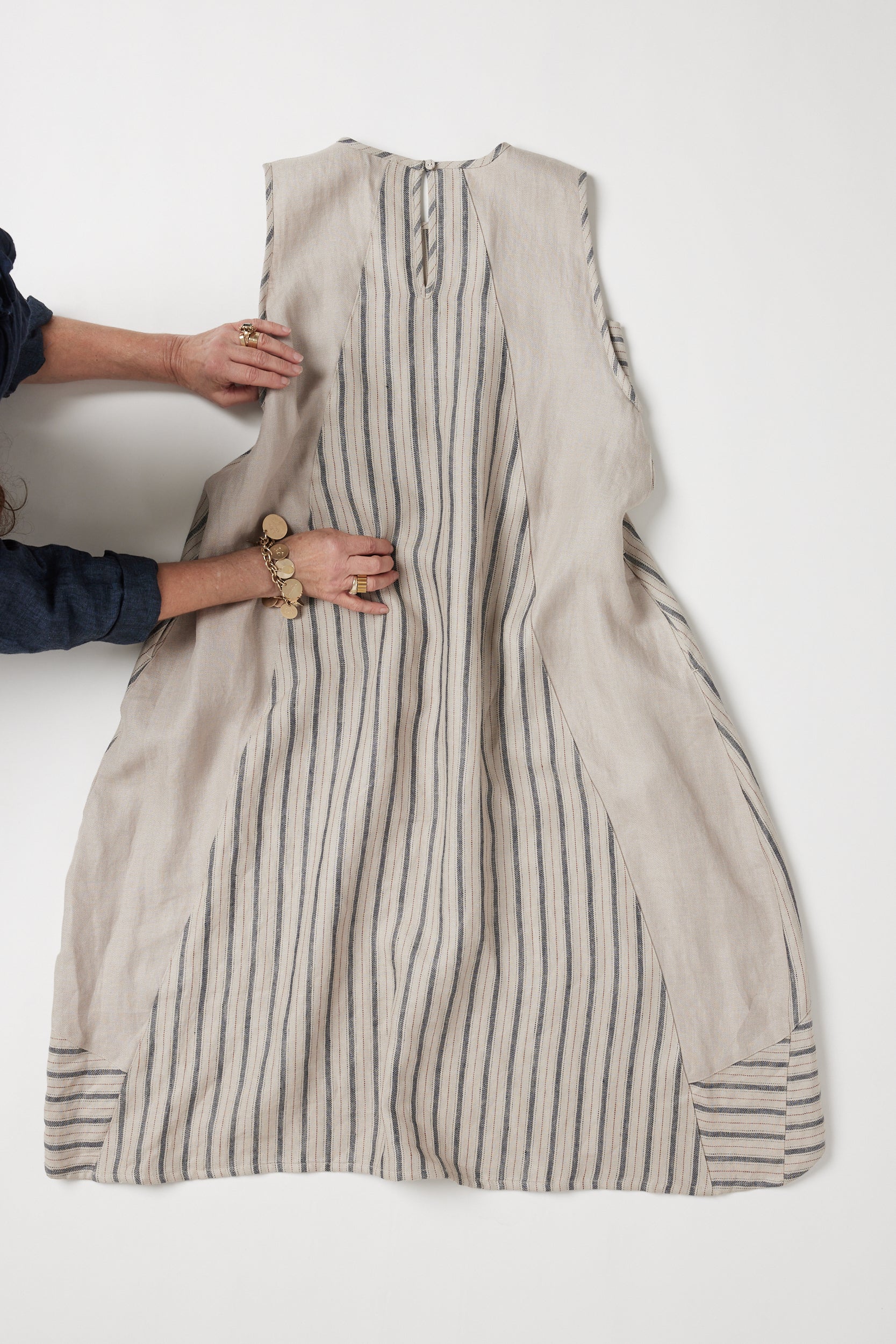 Mia Midi Dress | Navy Stripe