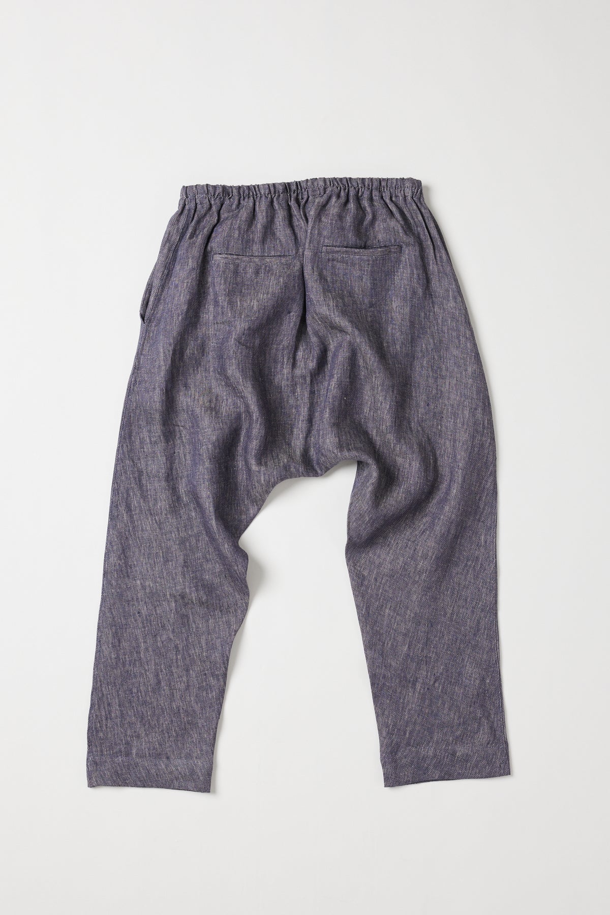 Millicent Drop Crotch Pant | Dusty Denim Linen