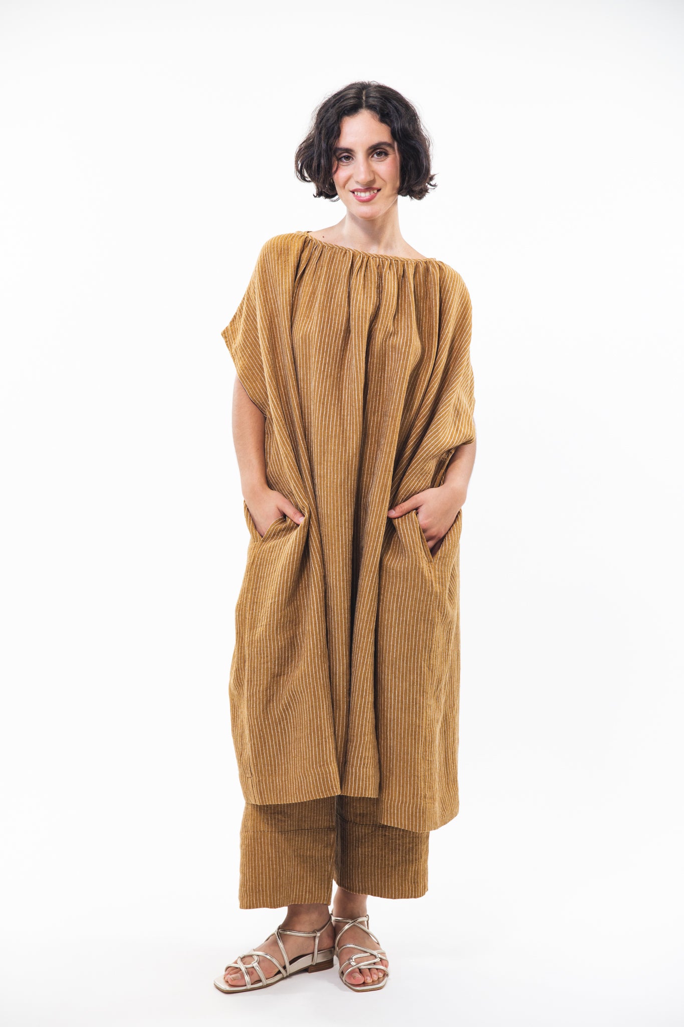 Poppy Dress | Ochre Stripe
