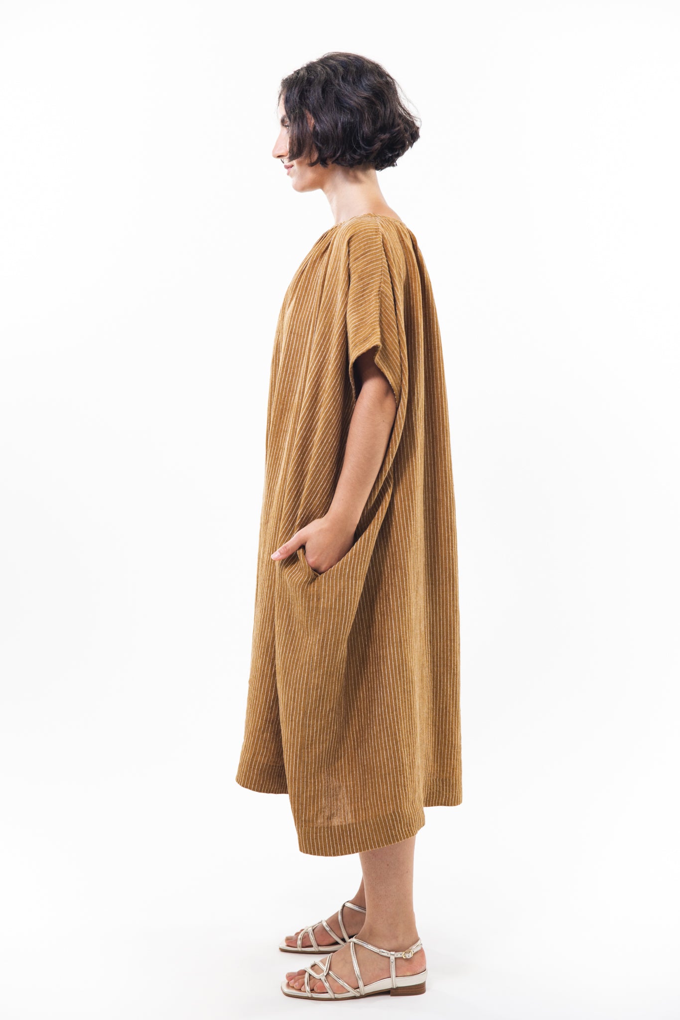 Poppy Dress | Ochre Stripe