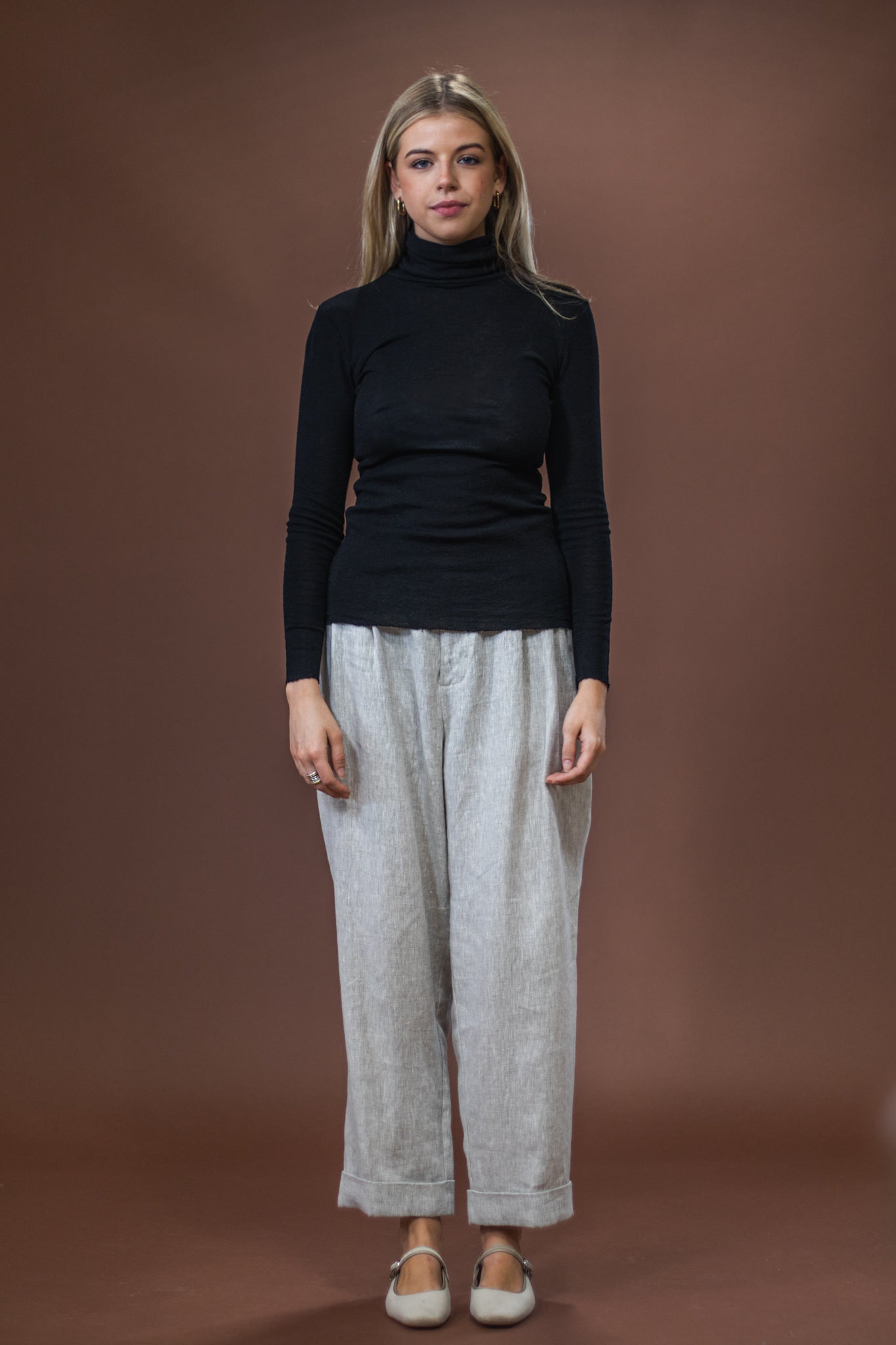 Merino Roll Neck | Black