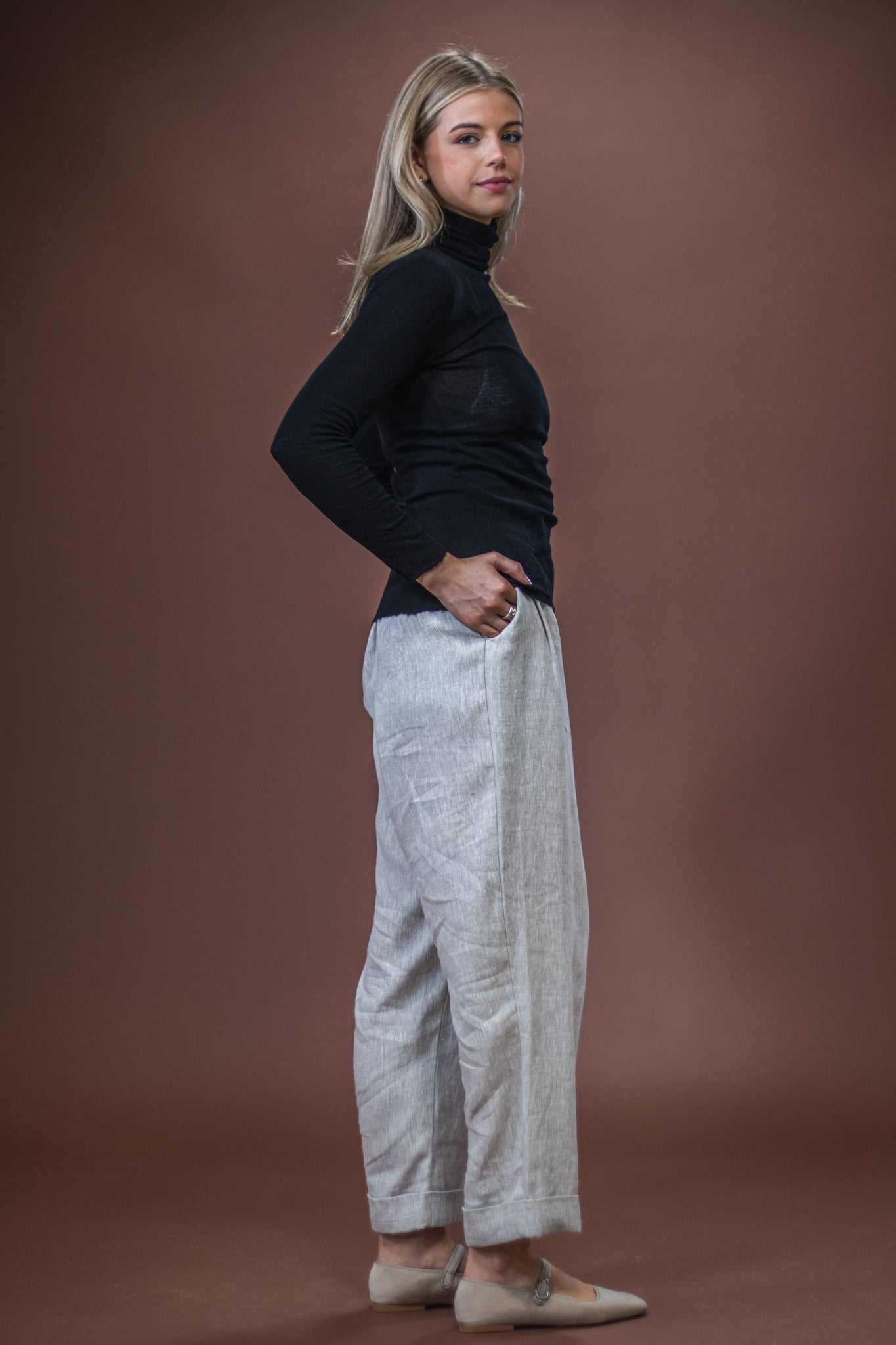 Merino Roll Neck | Black
