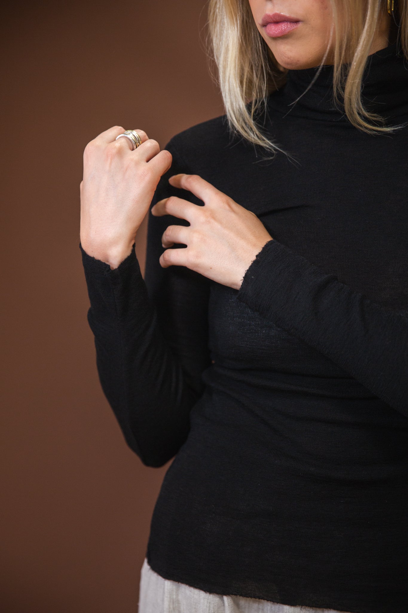 Merino Roll Neck | Black