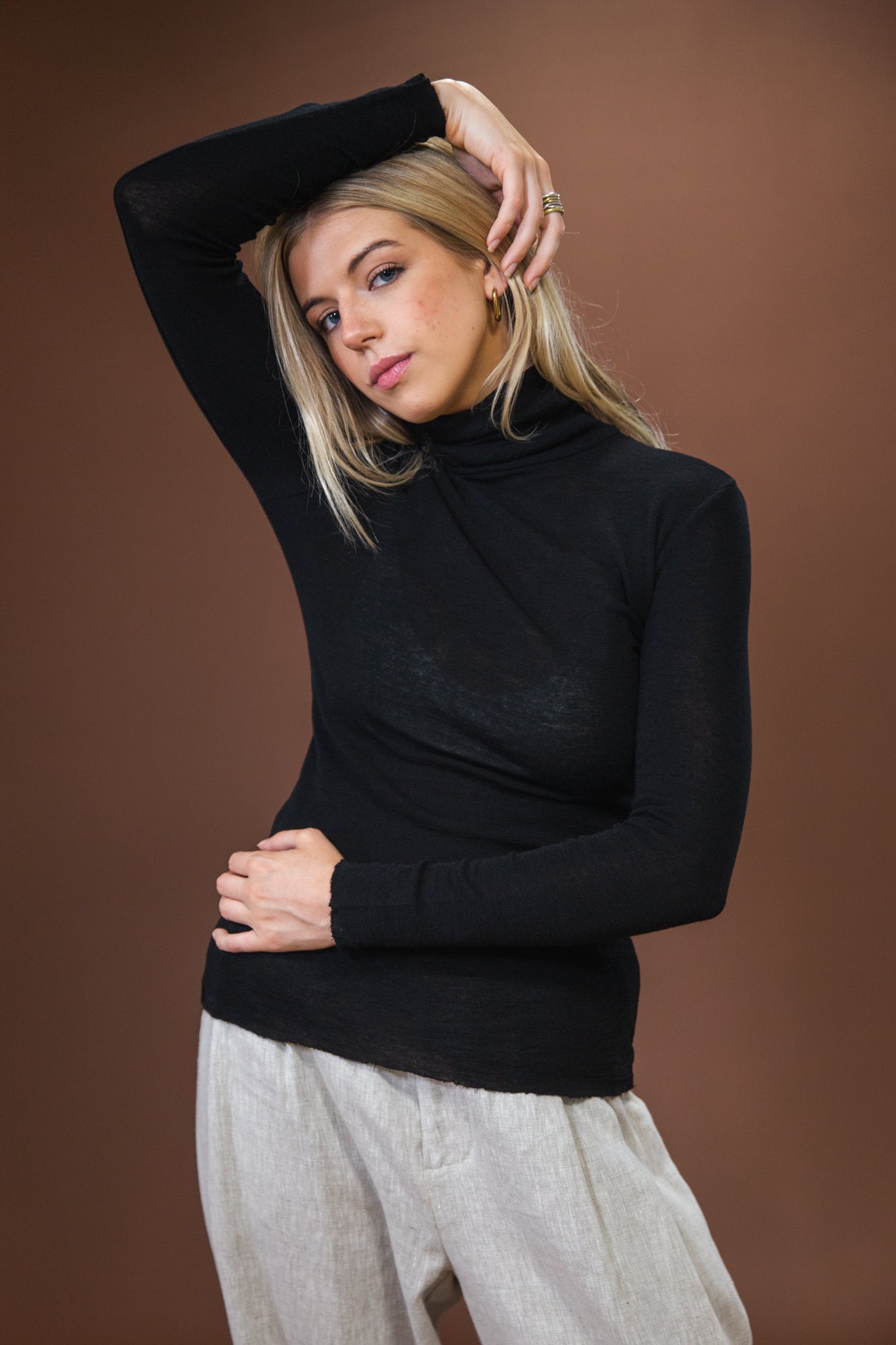 Merino Roll Neck | Black