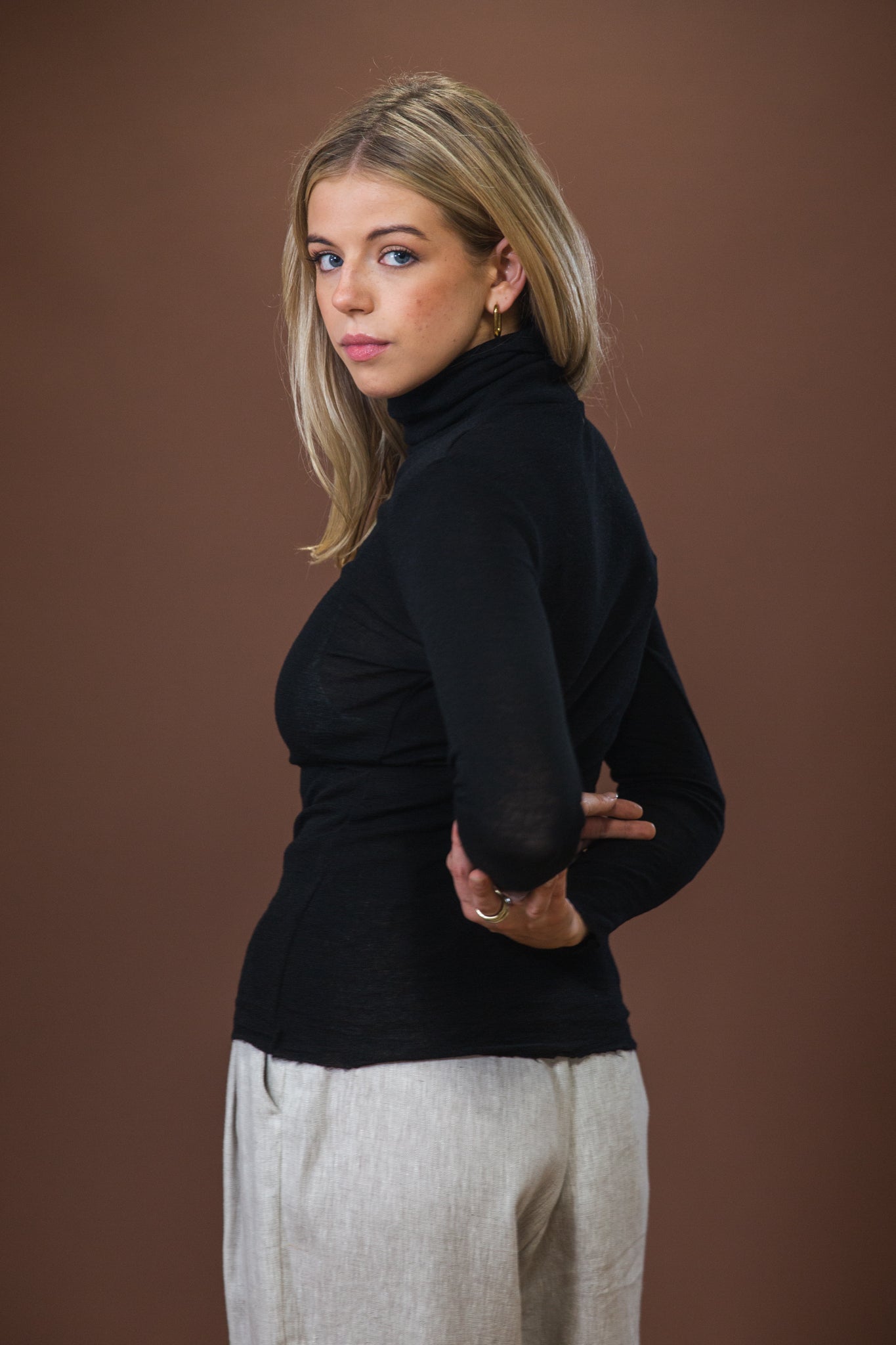 Merino Roll Neck | Black
