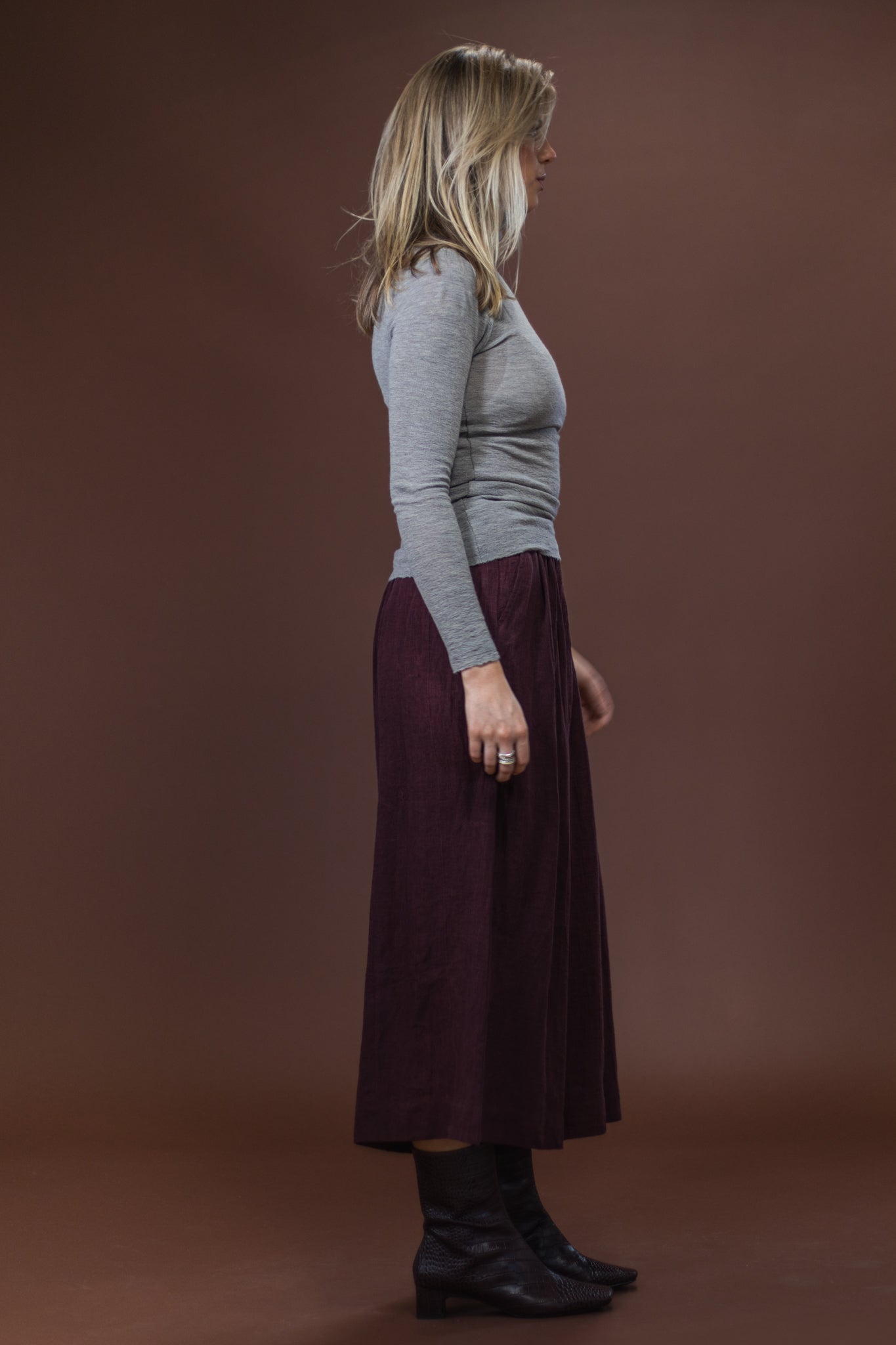Merino Roll Neck | Elephant Melange