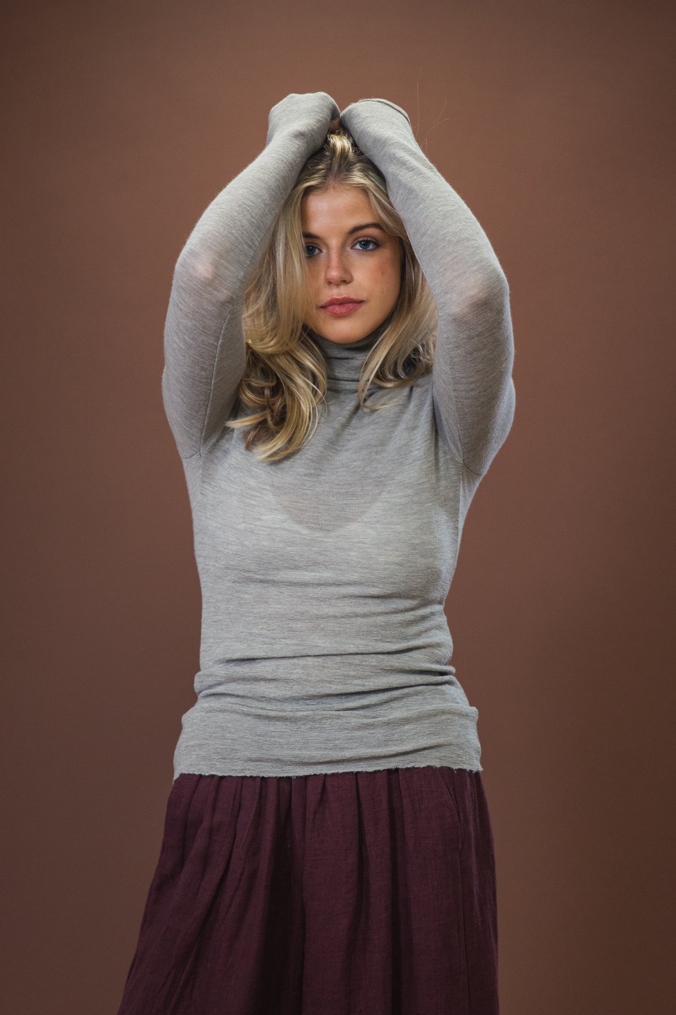 Merino Roll Neck | Elephant Melange