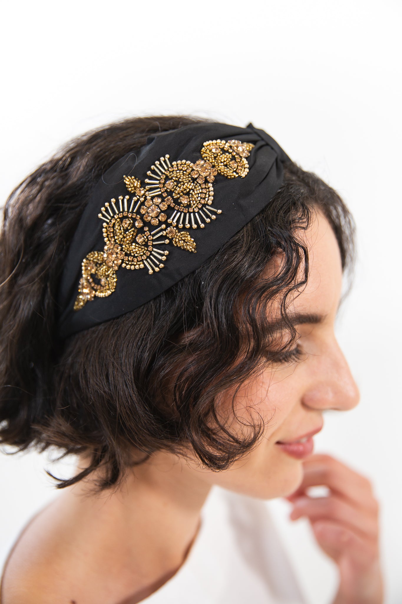 Hard Embroidered Headband | Sadie