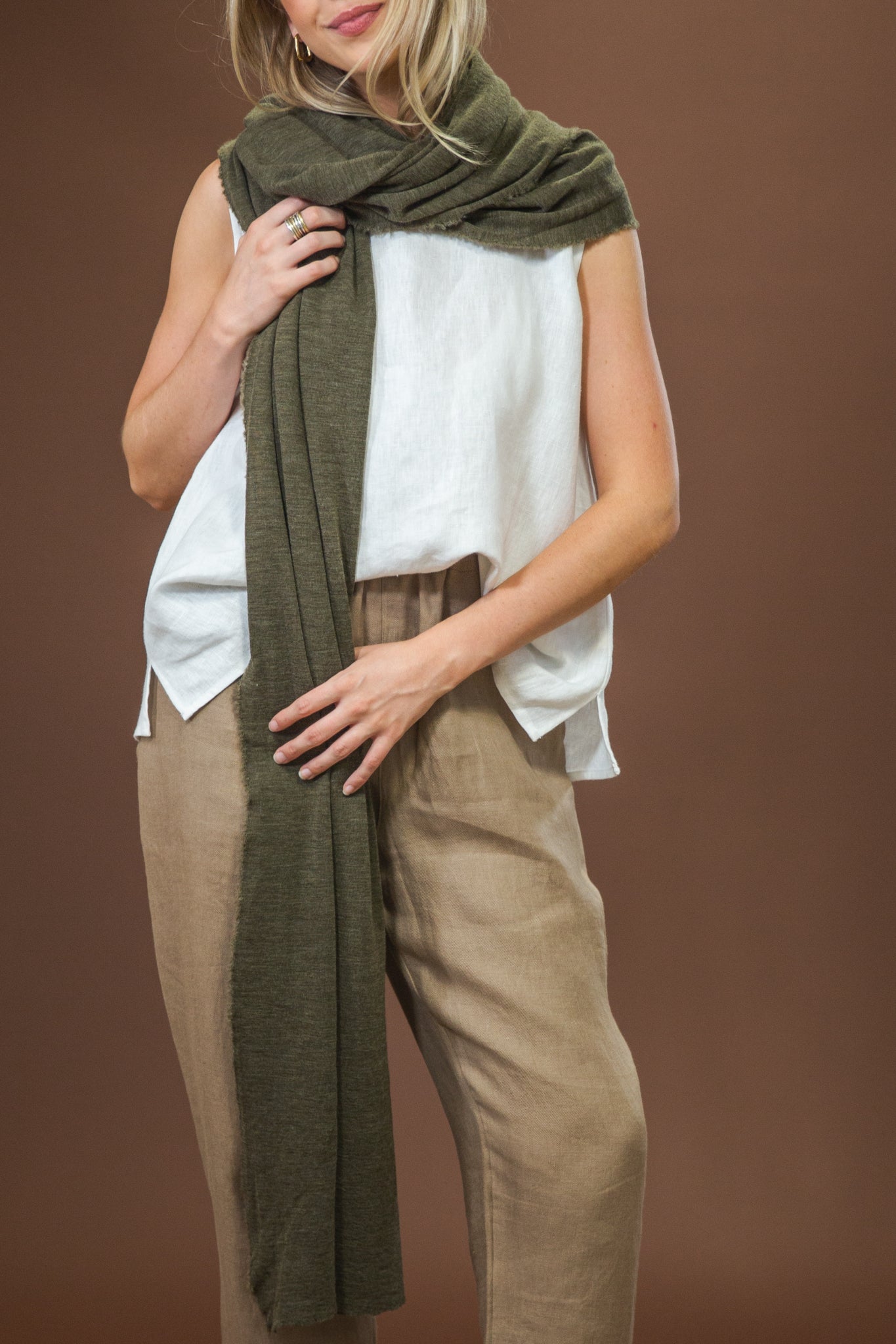 Merino Scarf | Capers Melange