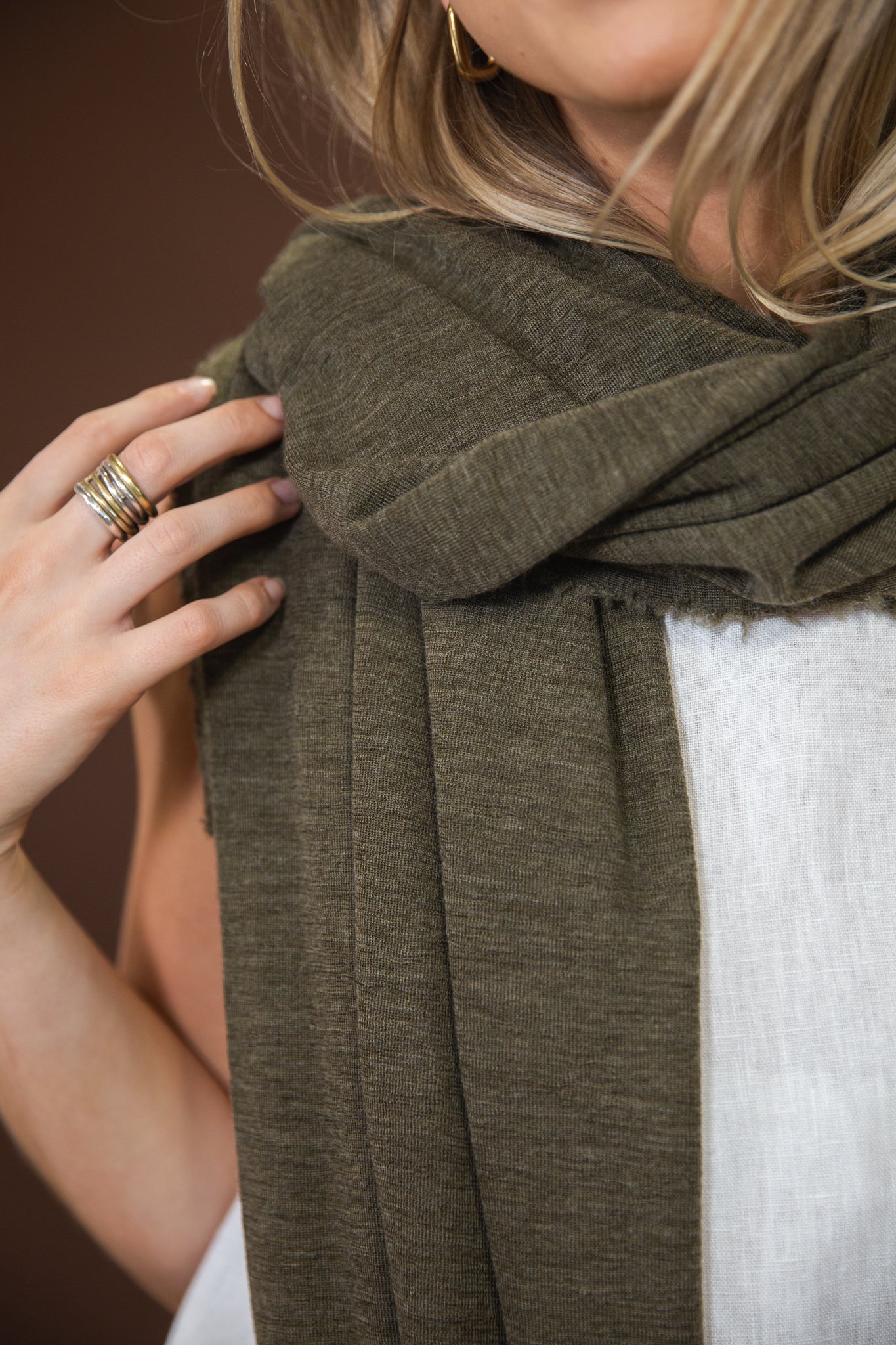 Merino Scarf | Capers Melange
