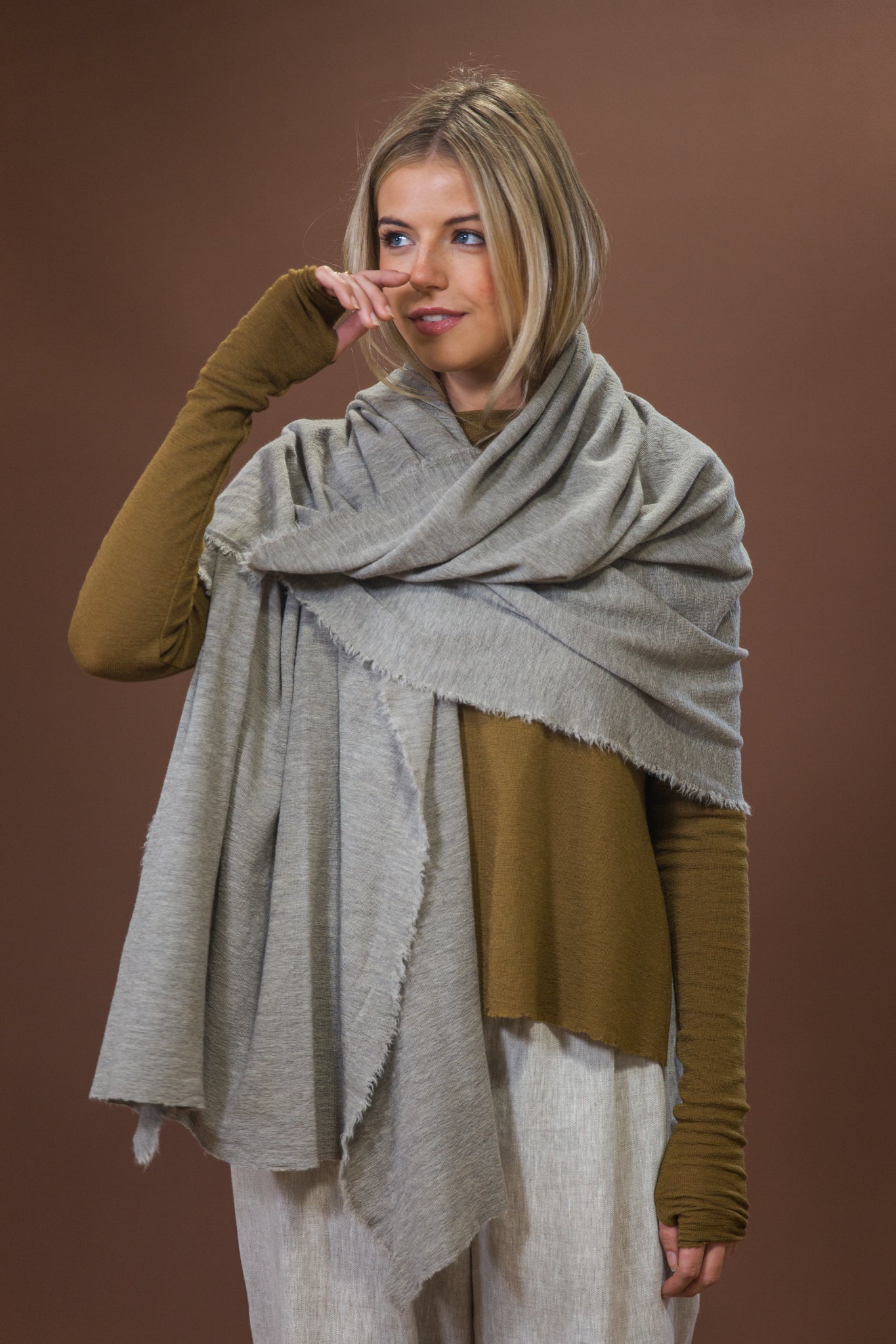 Merino Scarf | Elephant Melange