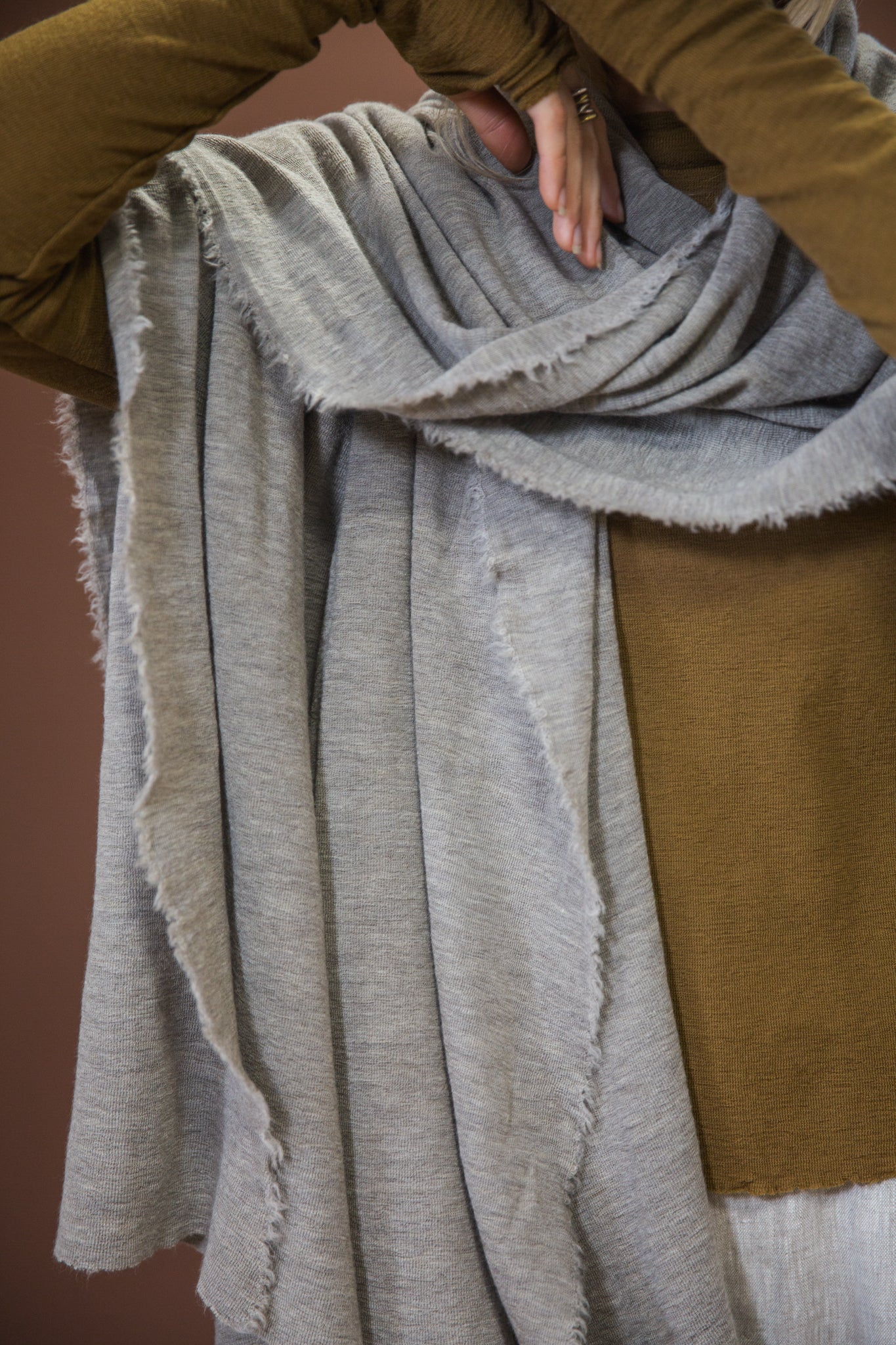 Merino Scarf | Elephant Melange