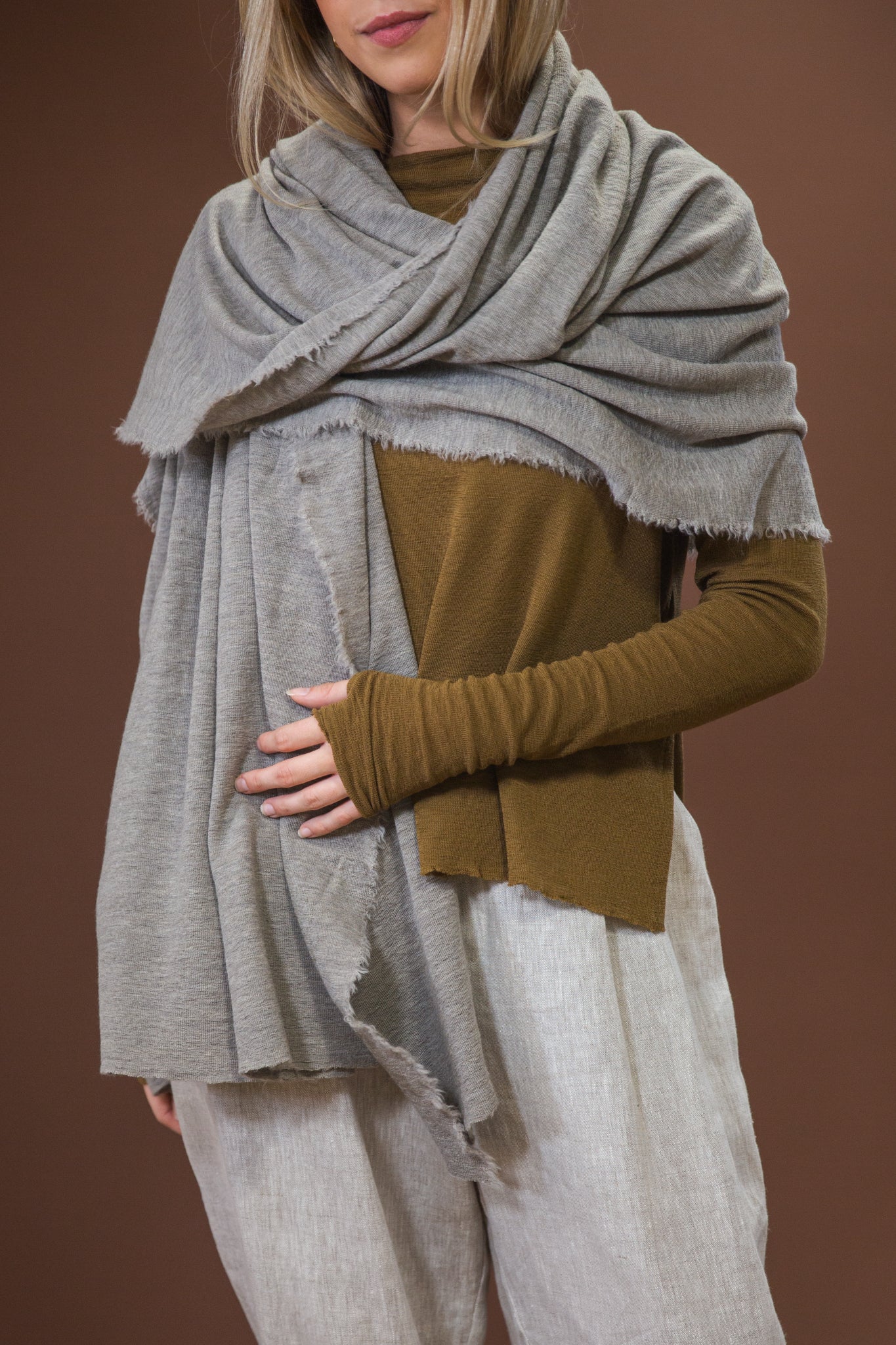Merino Scarf | Elephant Melange