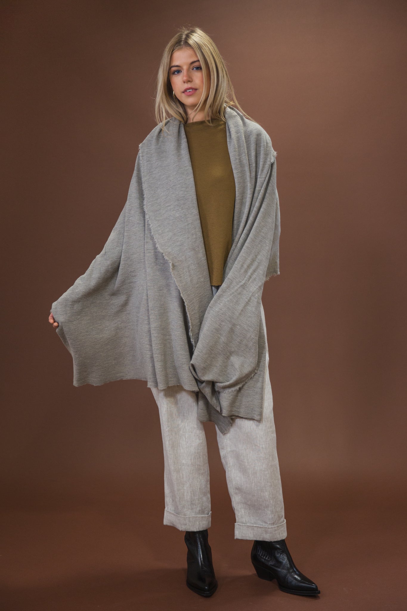 Merino Scarf | Elephant Melange