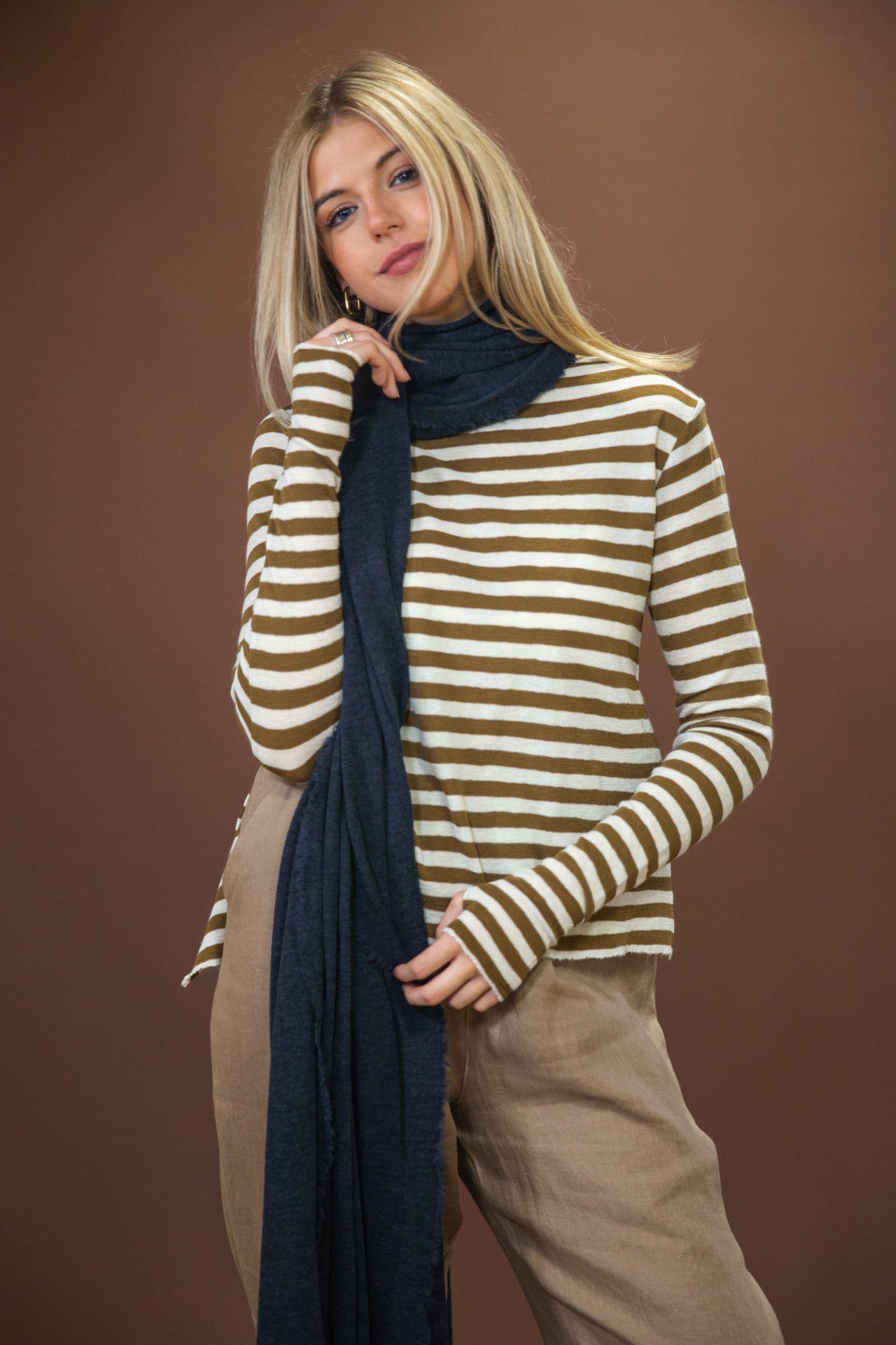 Merino Scarf | Mid Blue Melange