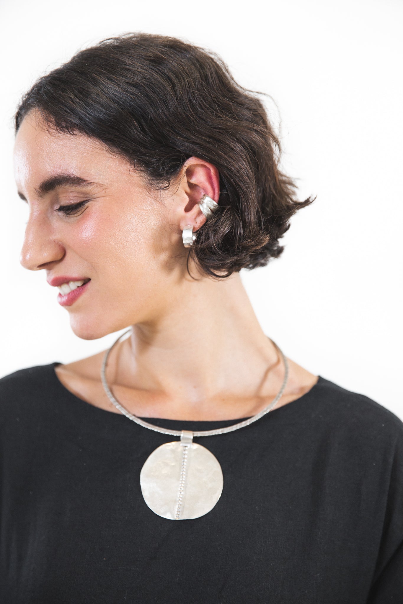EWA Tribal | Small Hoops | Silver
