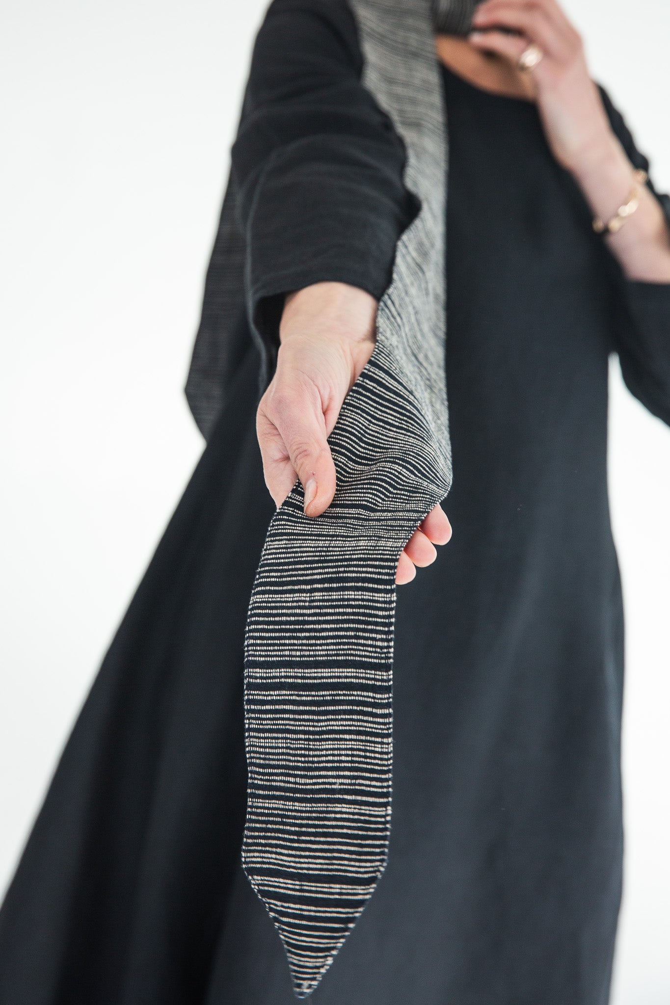 Pointed Tie | Raven Stripe