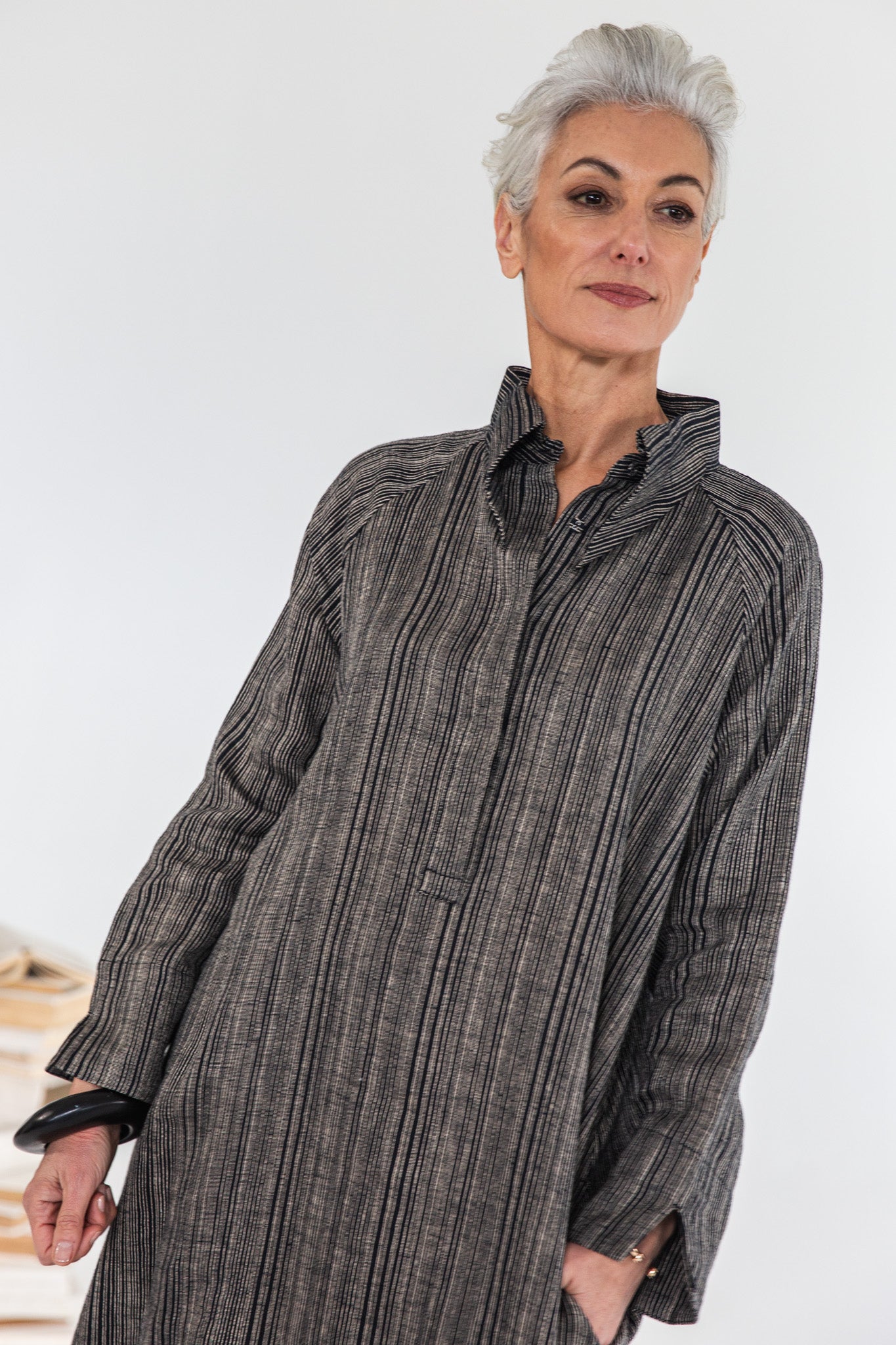 Luna Dress | Raven Stripe