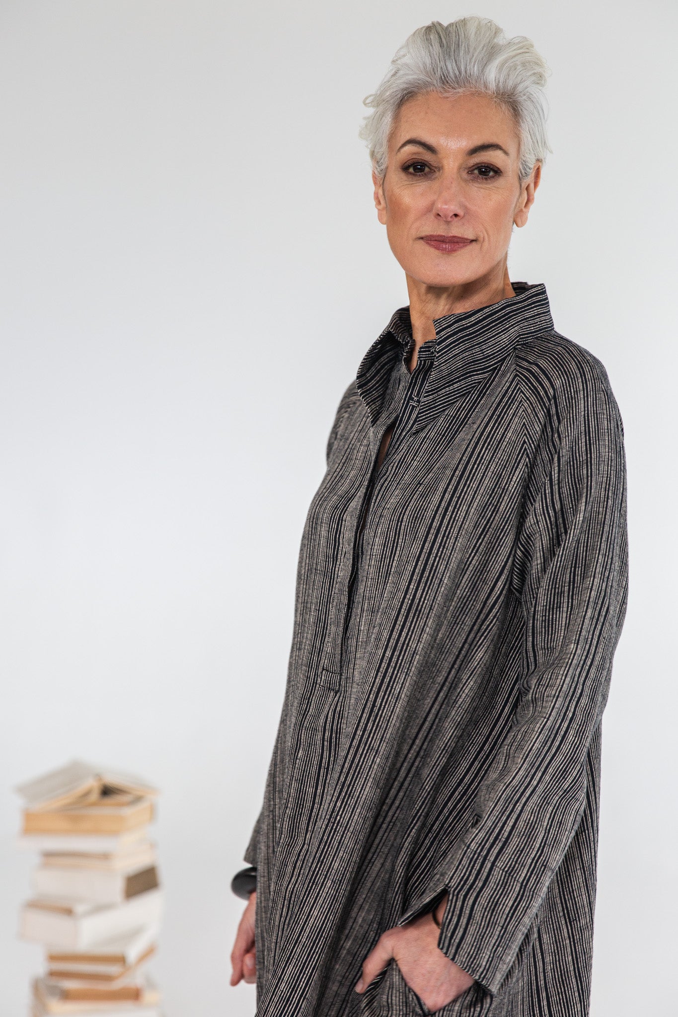 Luna Dress | Raven Stripe