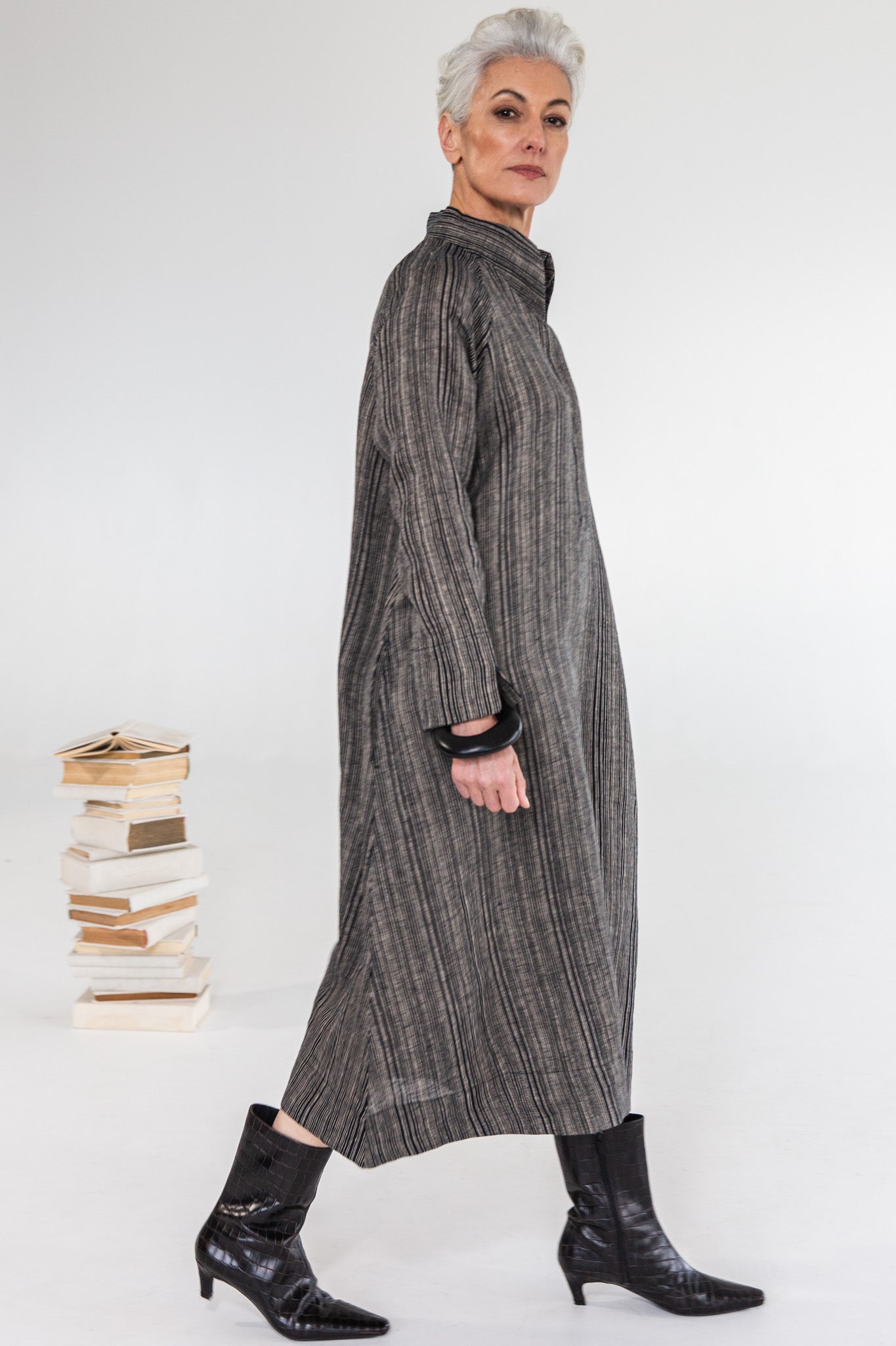 Luna Dress | Raven Stripe